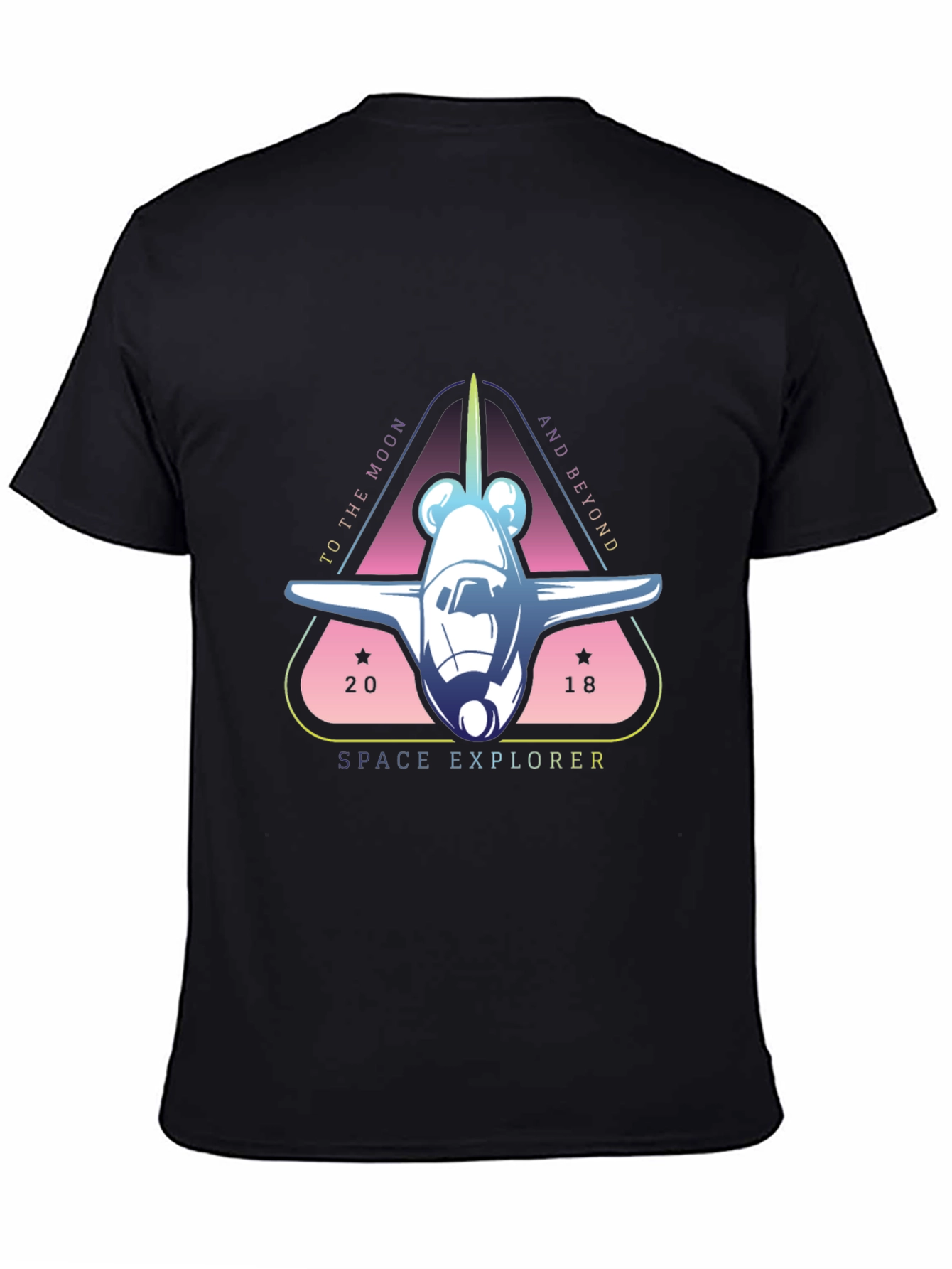 Space Explorer Graphic Tee - Black Cotton T-Shirt