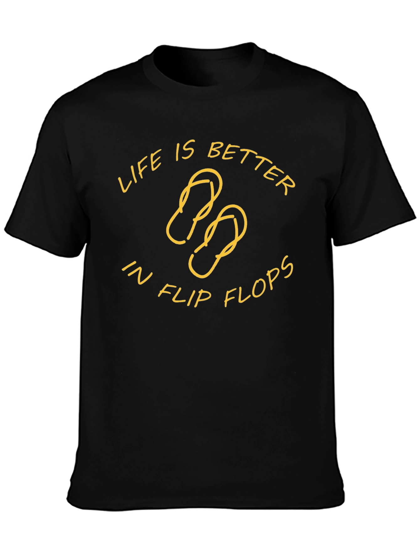 Life is Better in Flip Flops Black T-Shirt
