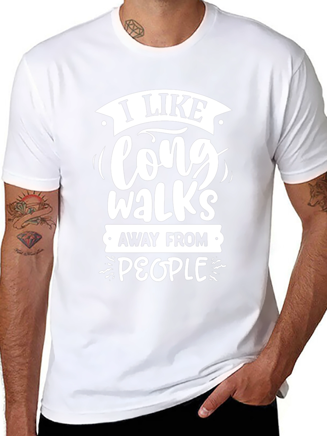 Funny Sarcastic Graphic T-Shirt: Long Walks Away From People