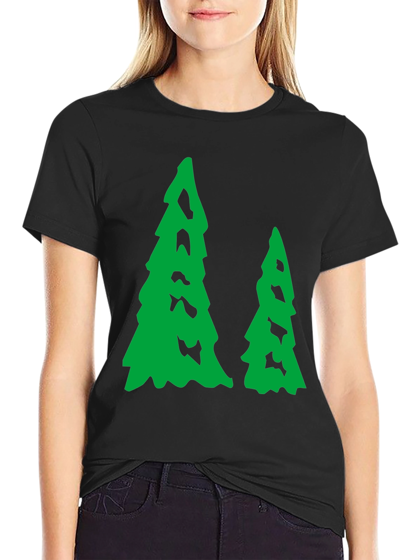 Evergreen Trees Black T-Shirt