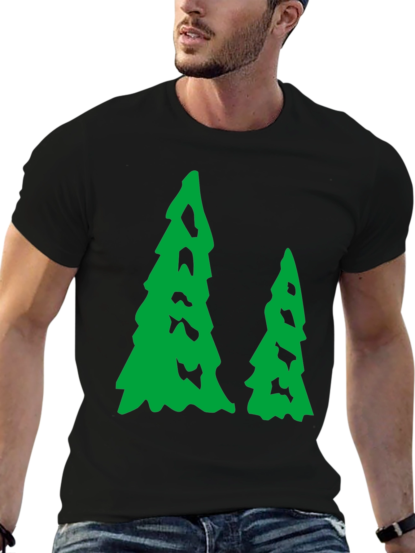 Evergreen Trees Black T-Shirt