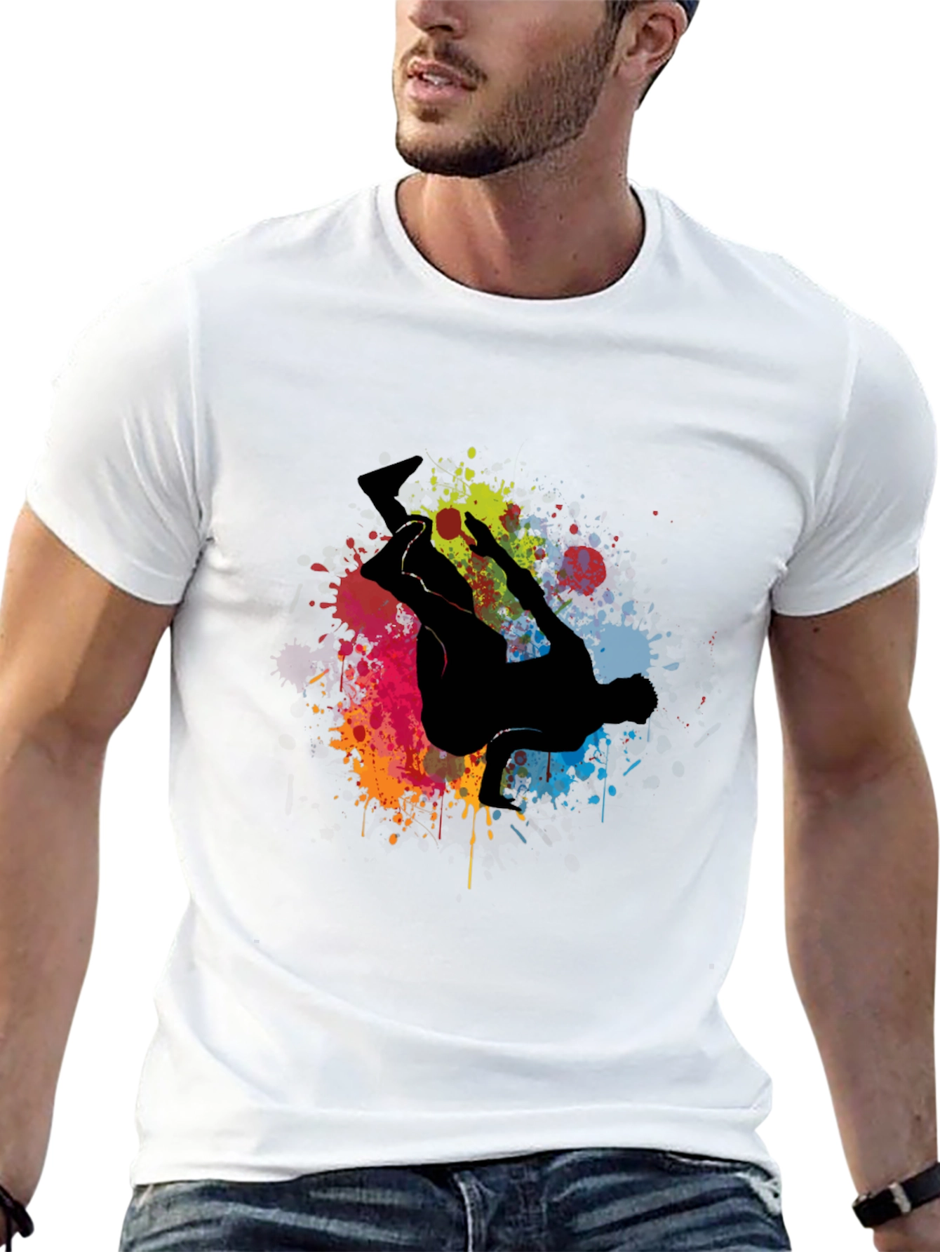 Urban Style T-Shirt with Graffiti Dancer