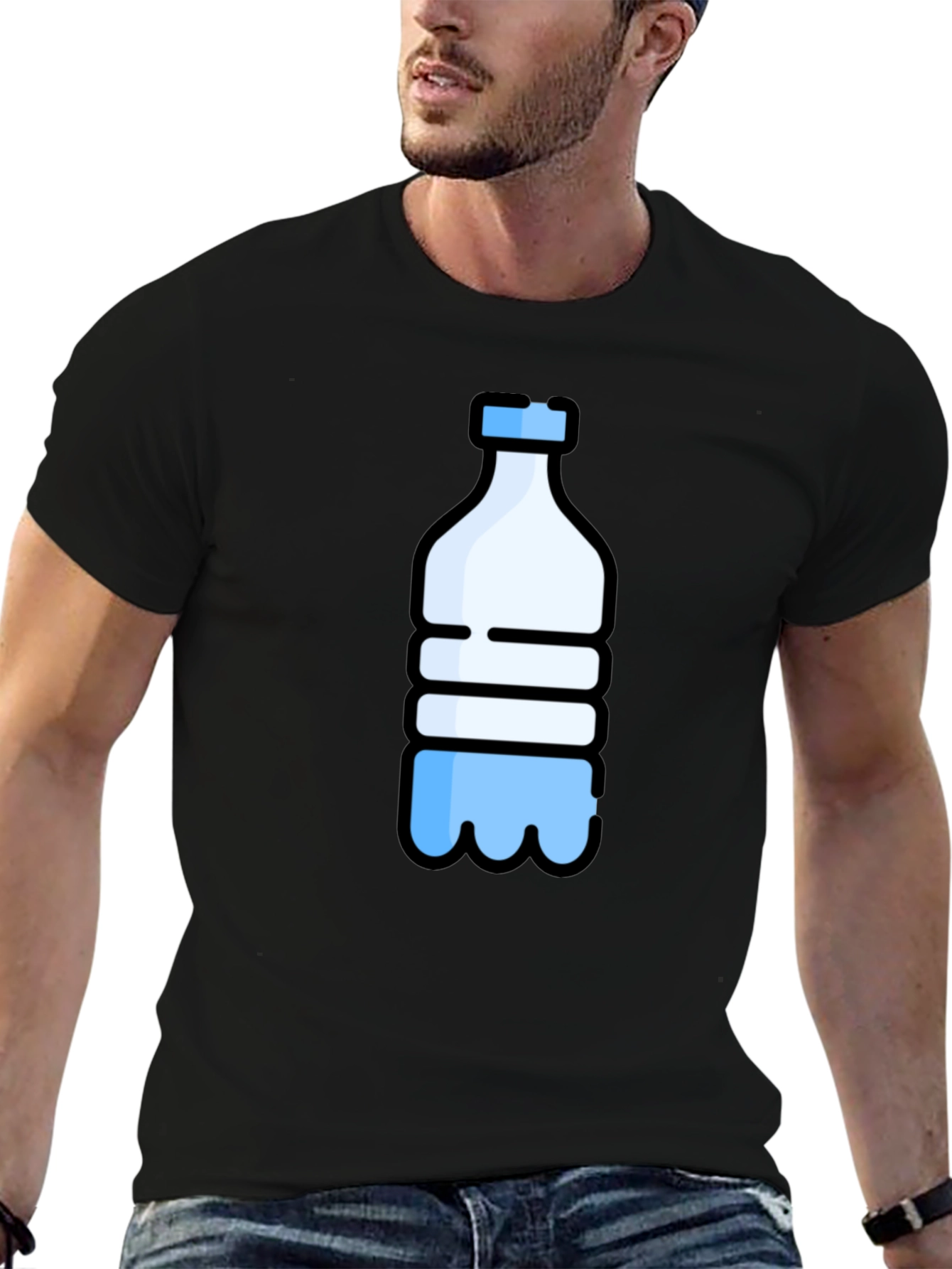 Water Bottle Graphic Tee - Black
