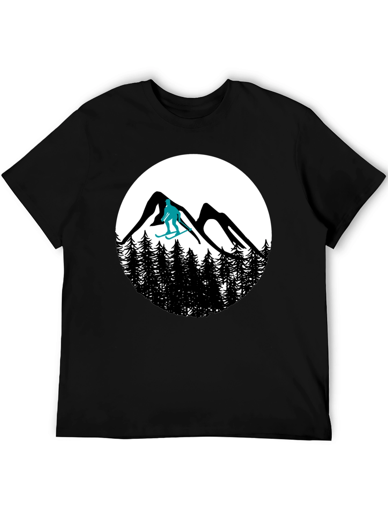 Ski Mountain T-Shirt - Black Graphic Tee