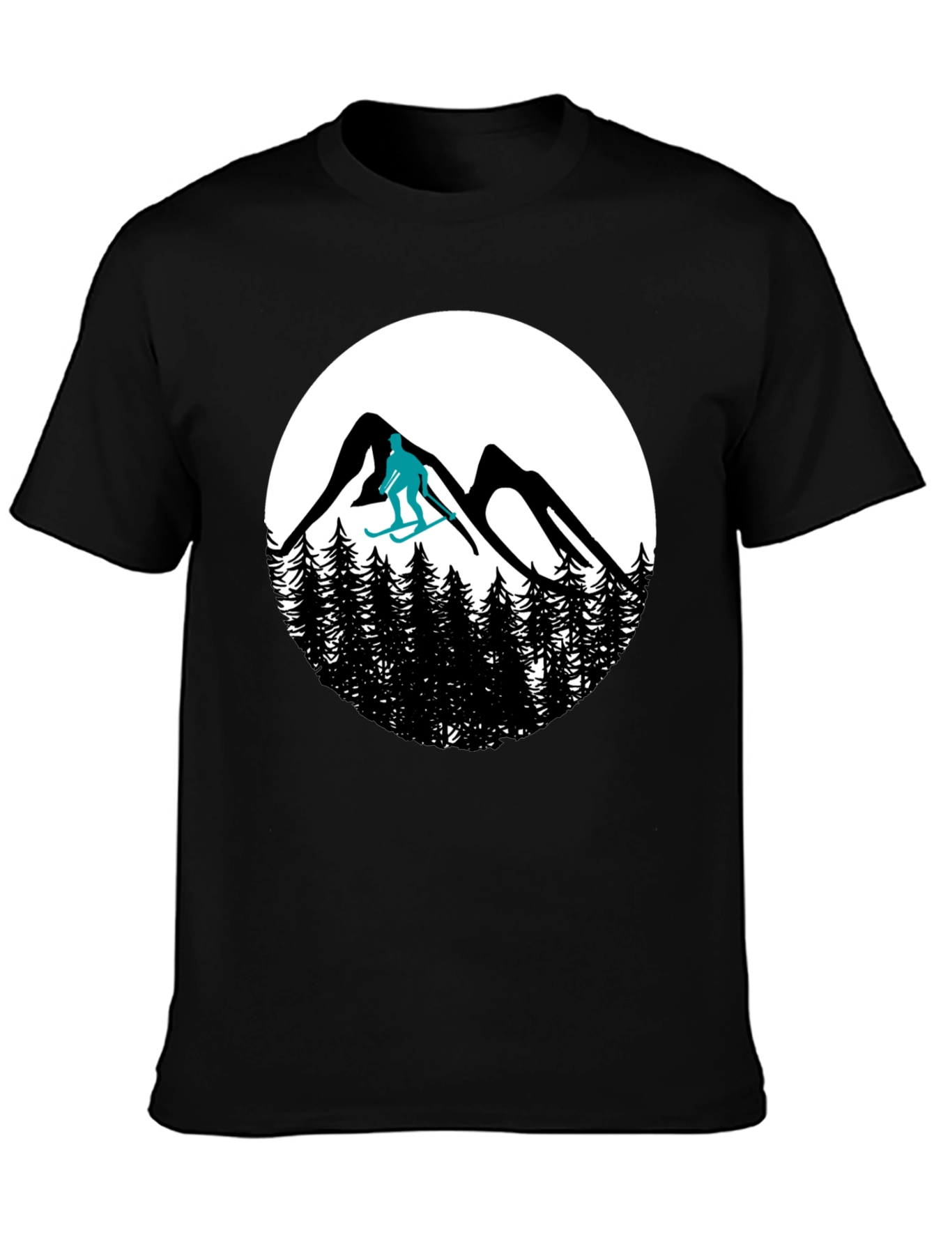 Ski Mountain T-Shirt - Black Graphic Tee