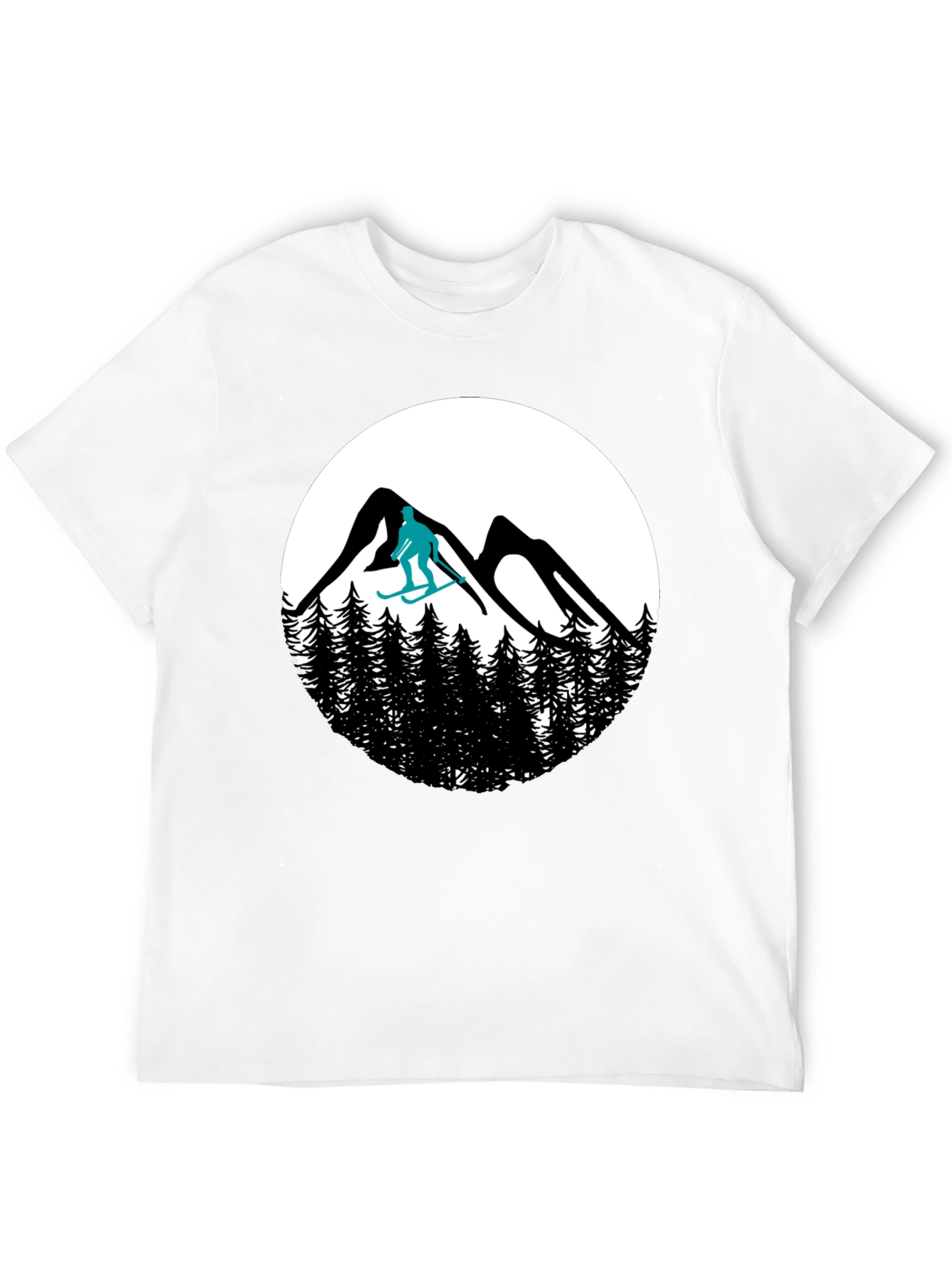 Ski Mountain T-Shirt - Black Graphic Tee