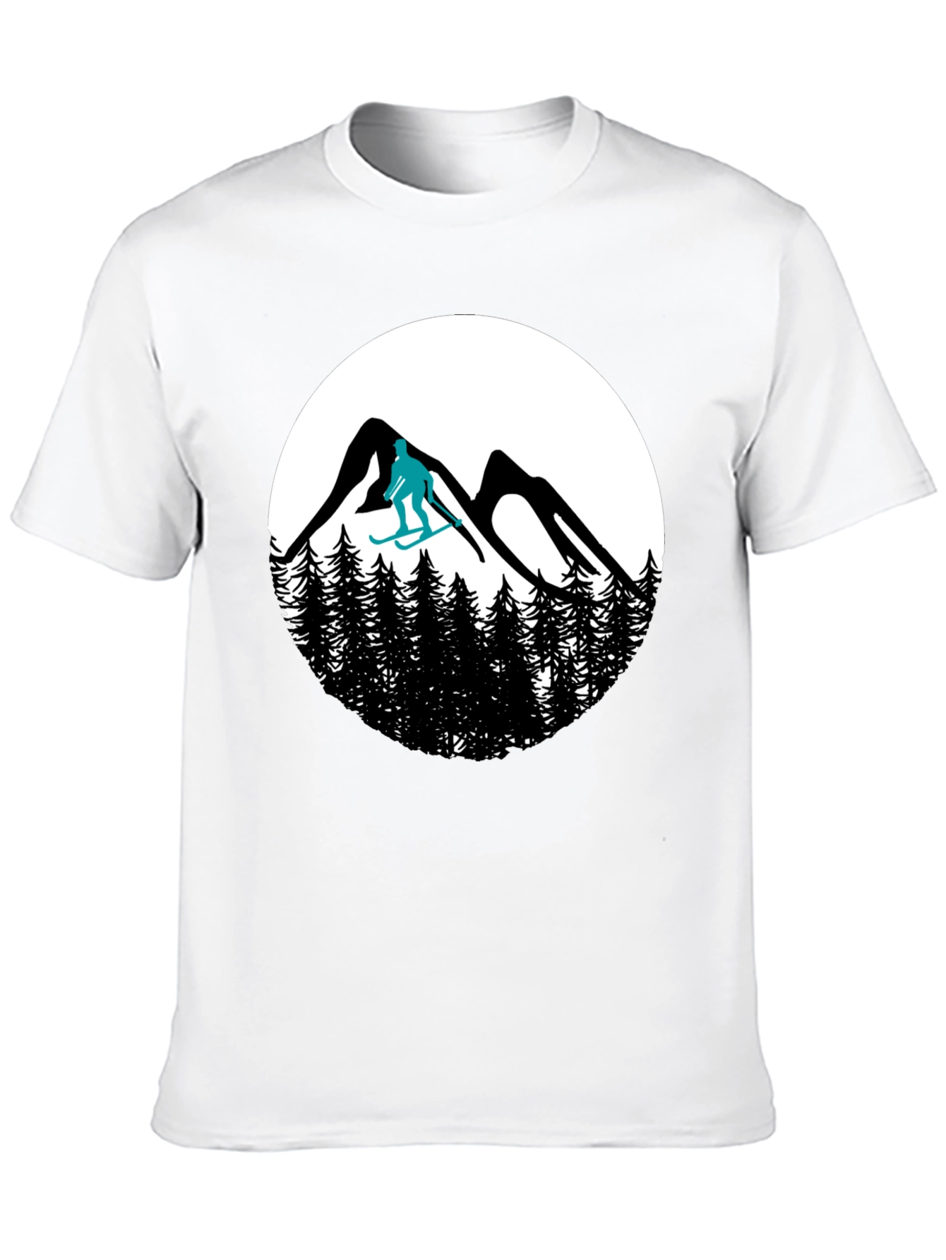 Ski Mountain T-Shirt - Black Graphic Tee