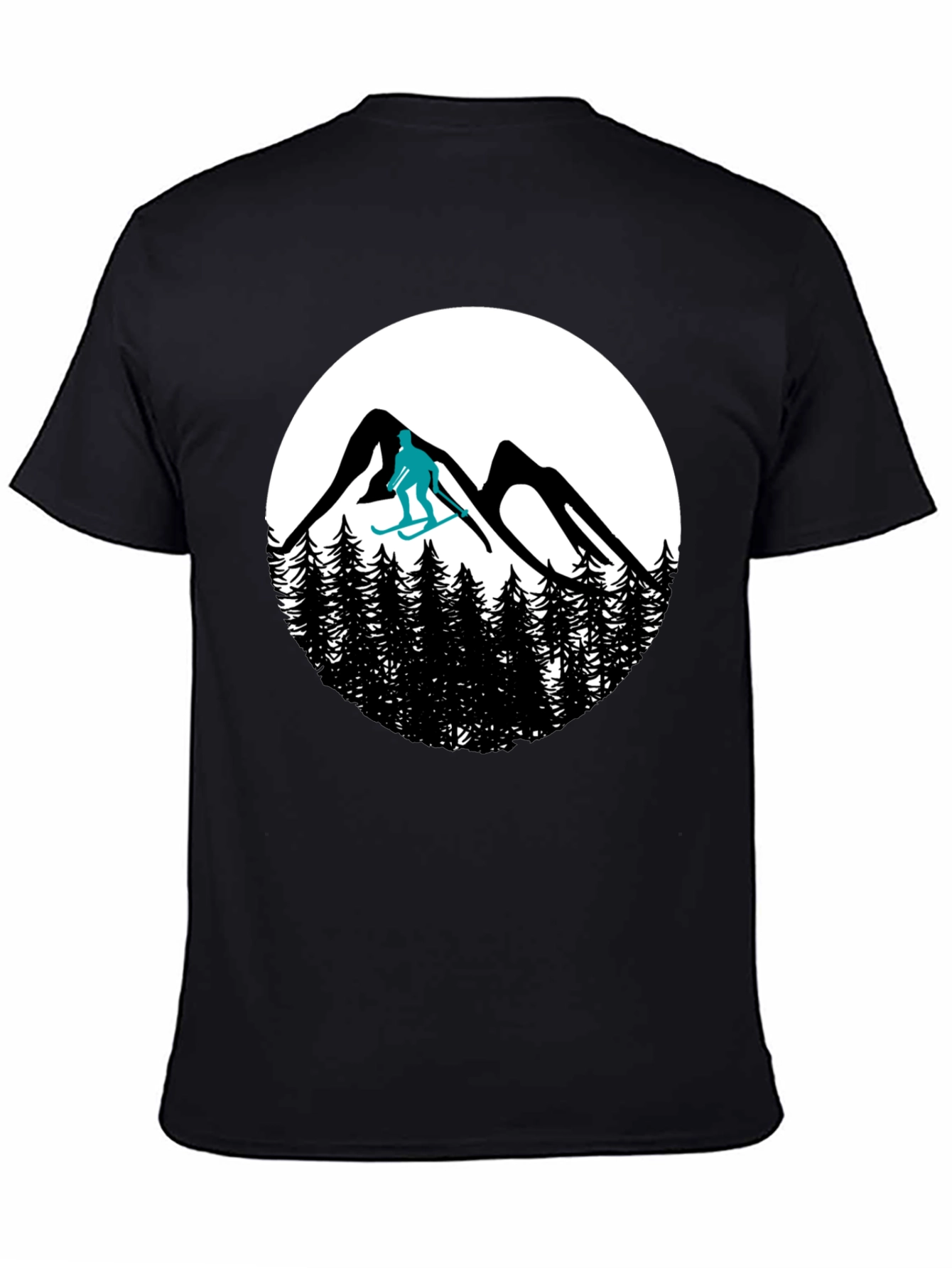 Ski Mountain T-Shirt - Black Graphic Tee