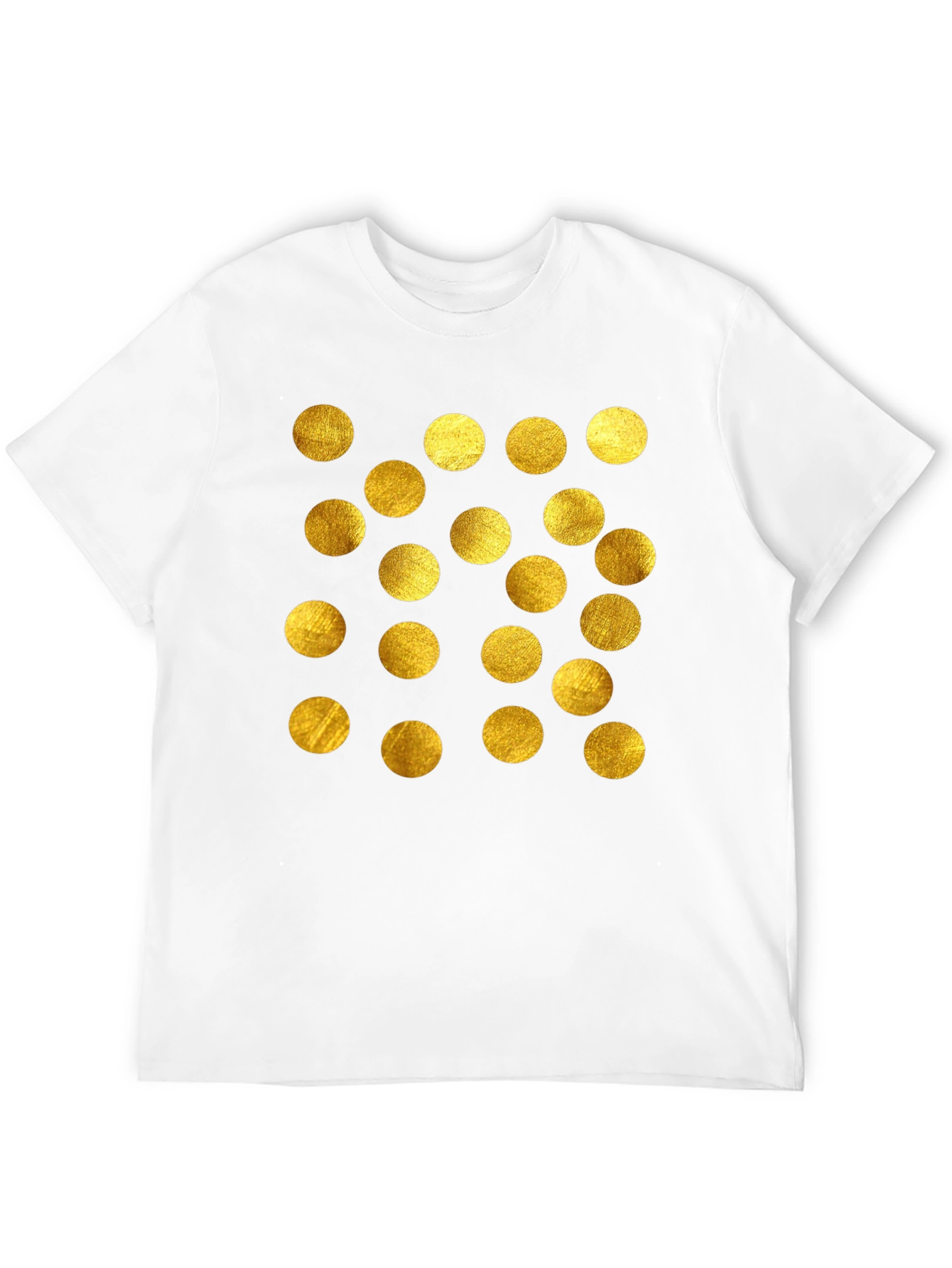 Gold Polka Dot Black T-Shirt