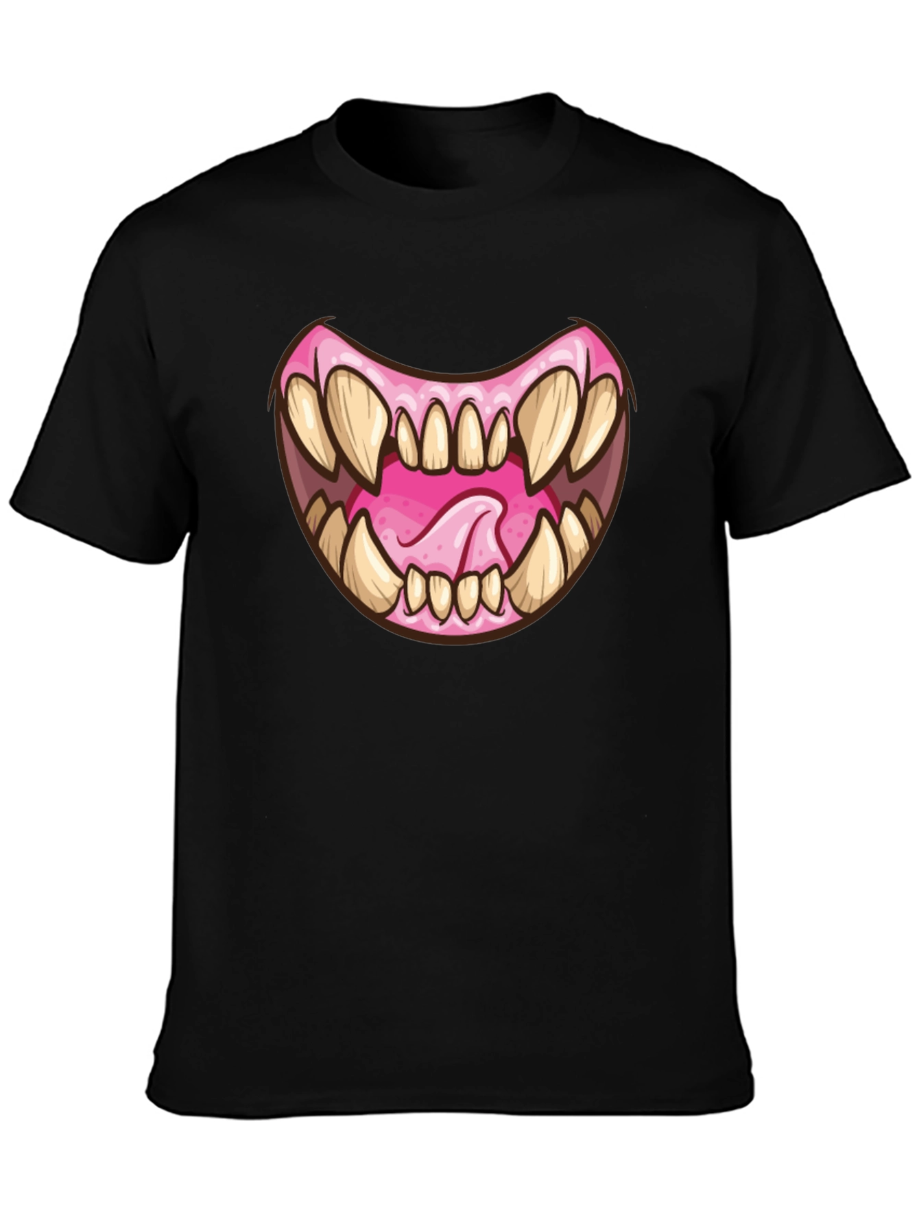 Monster Mouth Graphic Black T-Shirt