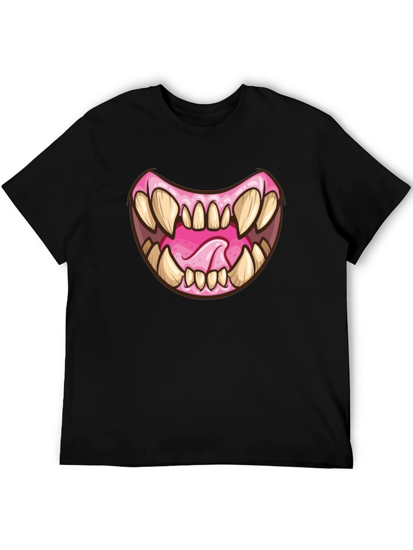 Monster Mouth Graphic Black T-Shirt