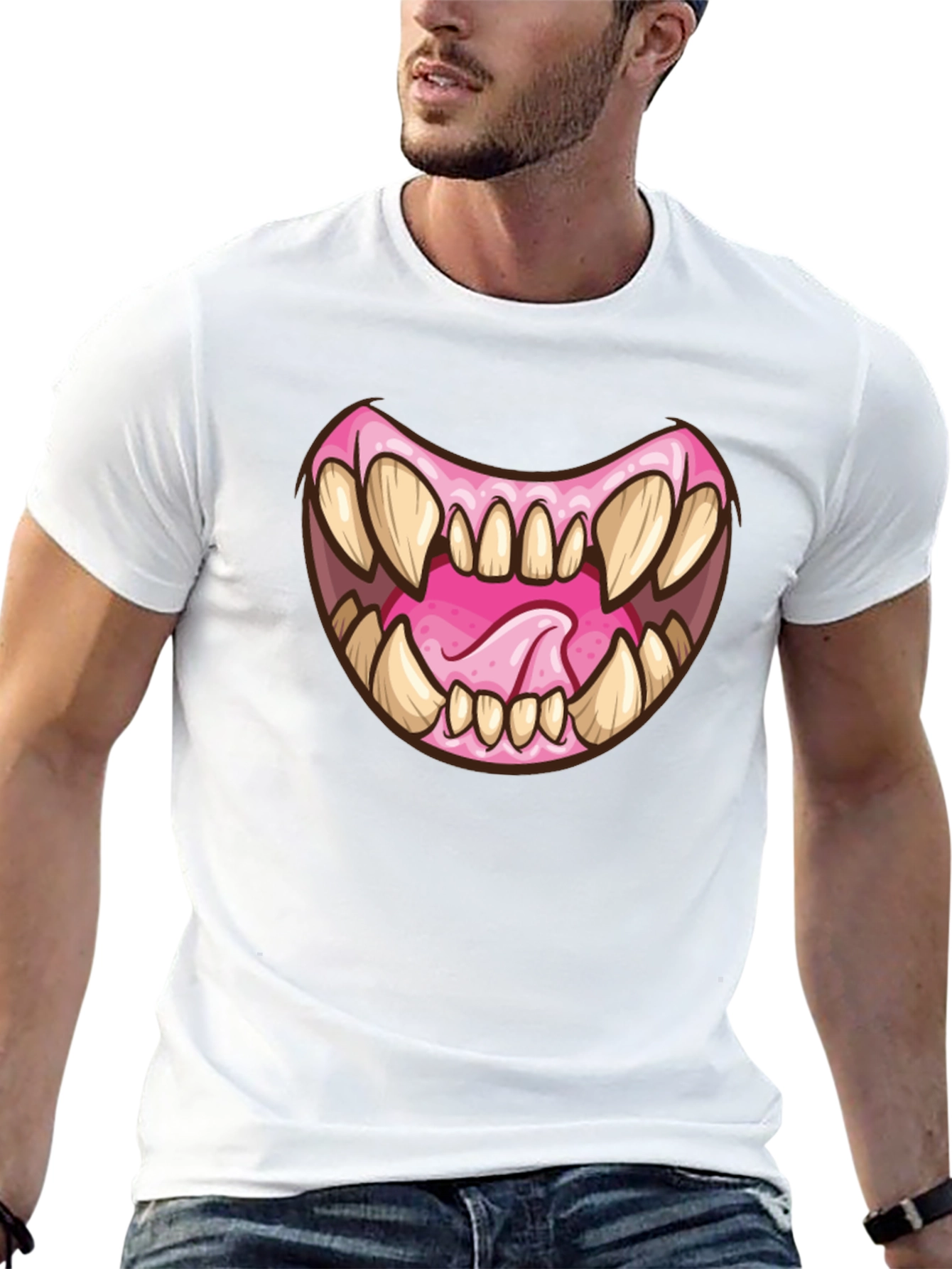 Monster Mouth Graphic Black T-Shirt