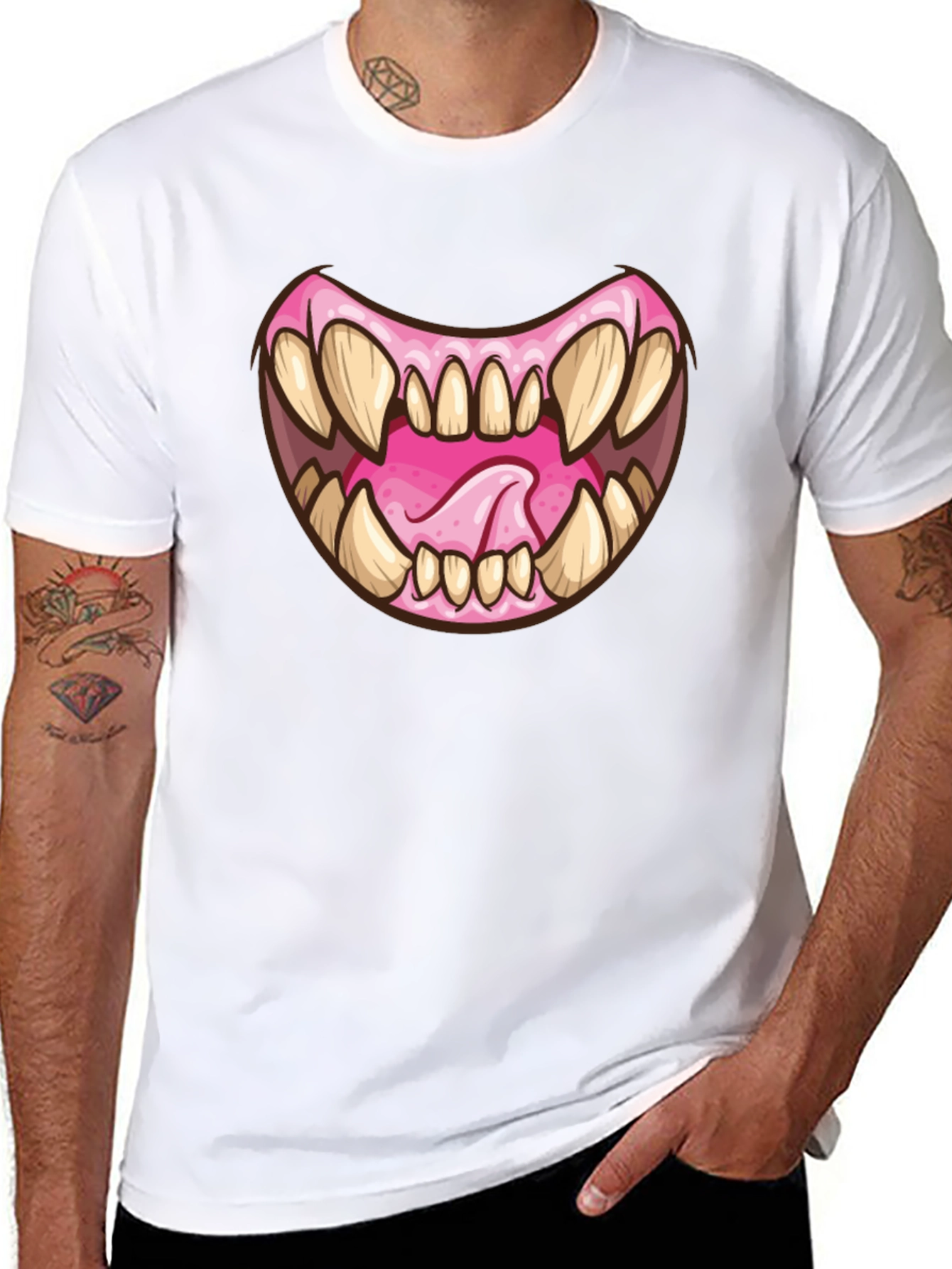 Monster Mouth Graphic Black T-Shirt