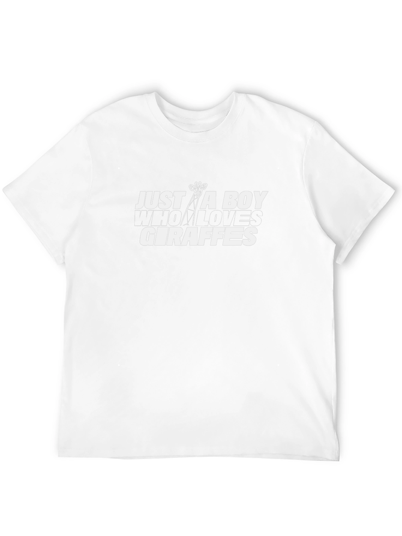 Just A Boy Who Loves Giraffes Black T-Shirt