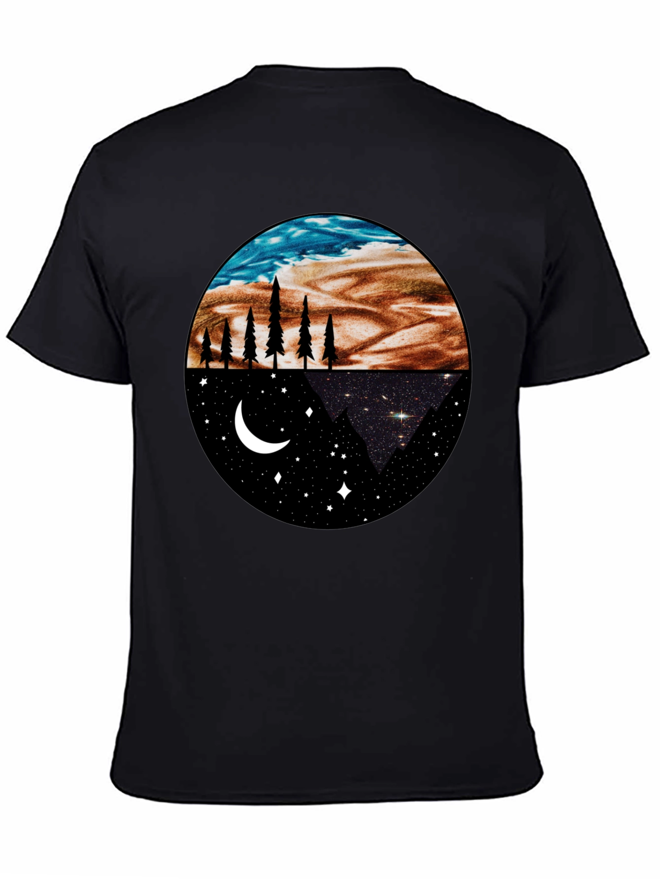 Night & Day Nature Graphic Tee - Black