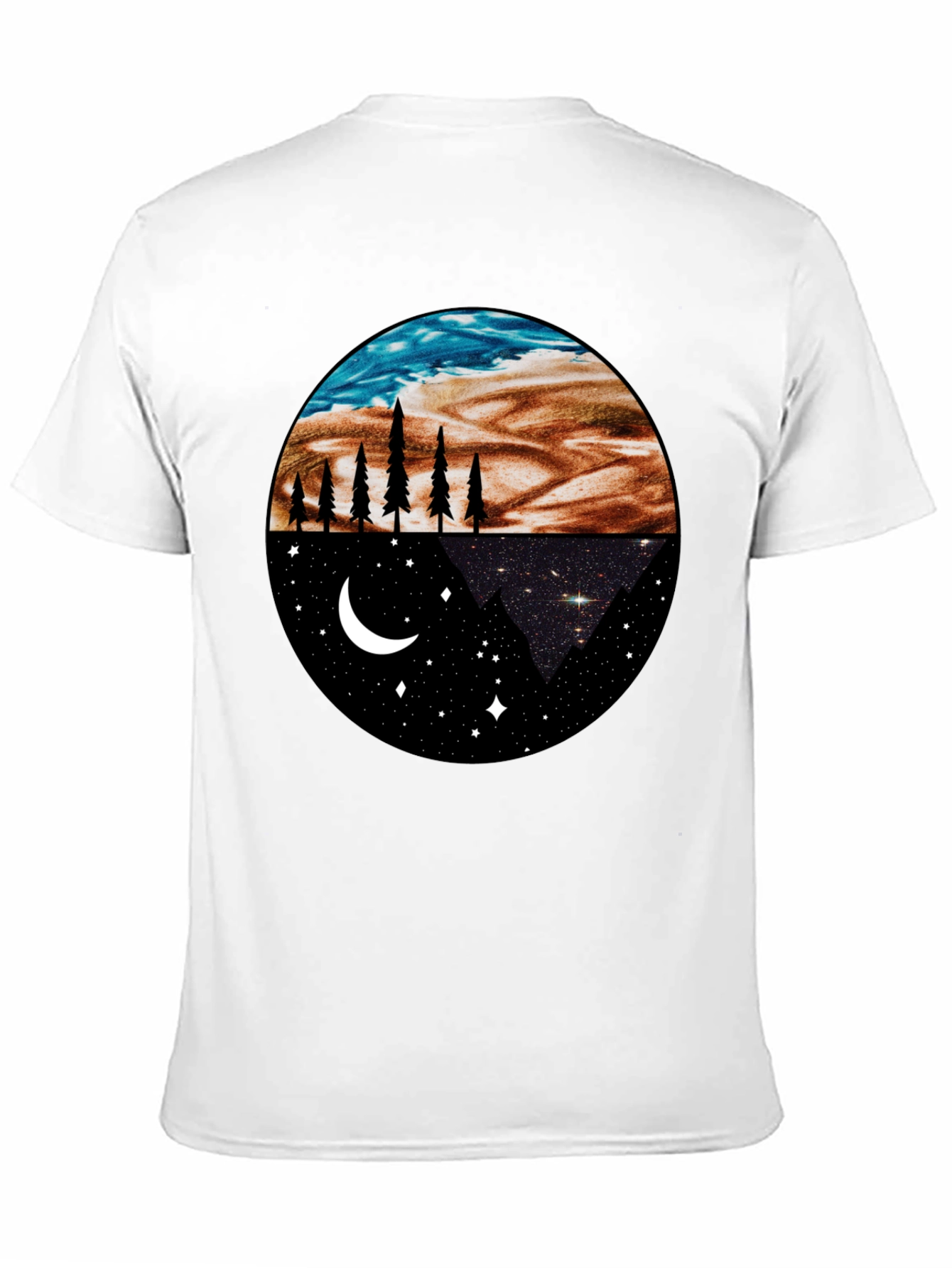Night & Day Nature Graphic Tee - Black