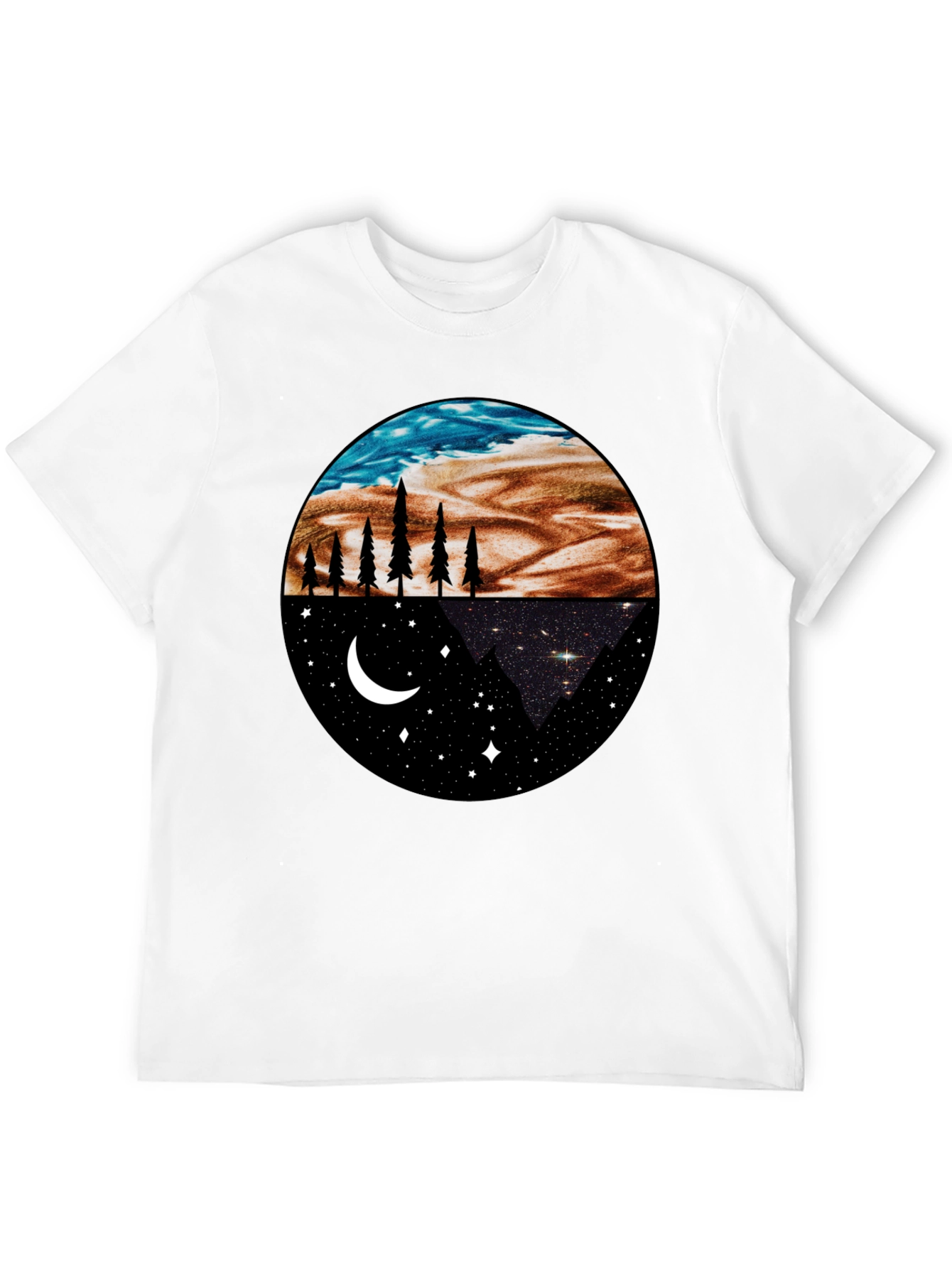 Night & Day Nature Graphic Tee - Black