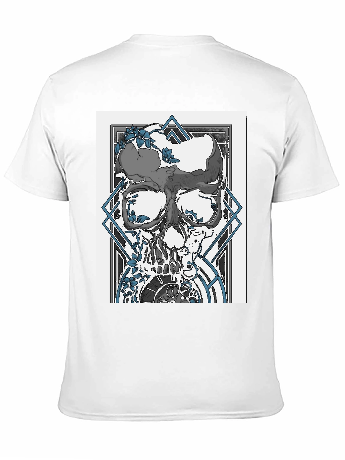 Skull & Clockwork Graphic Print Tee - Black
