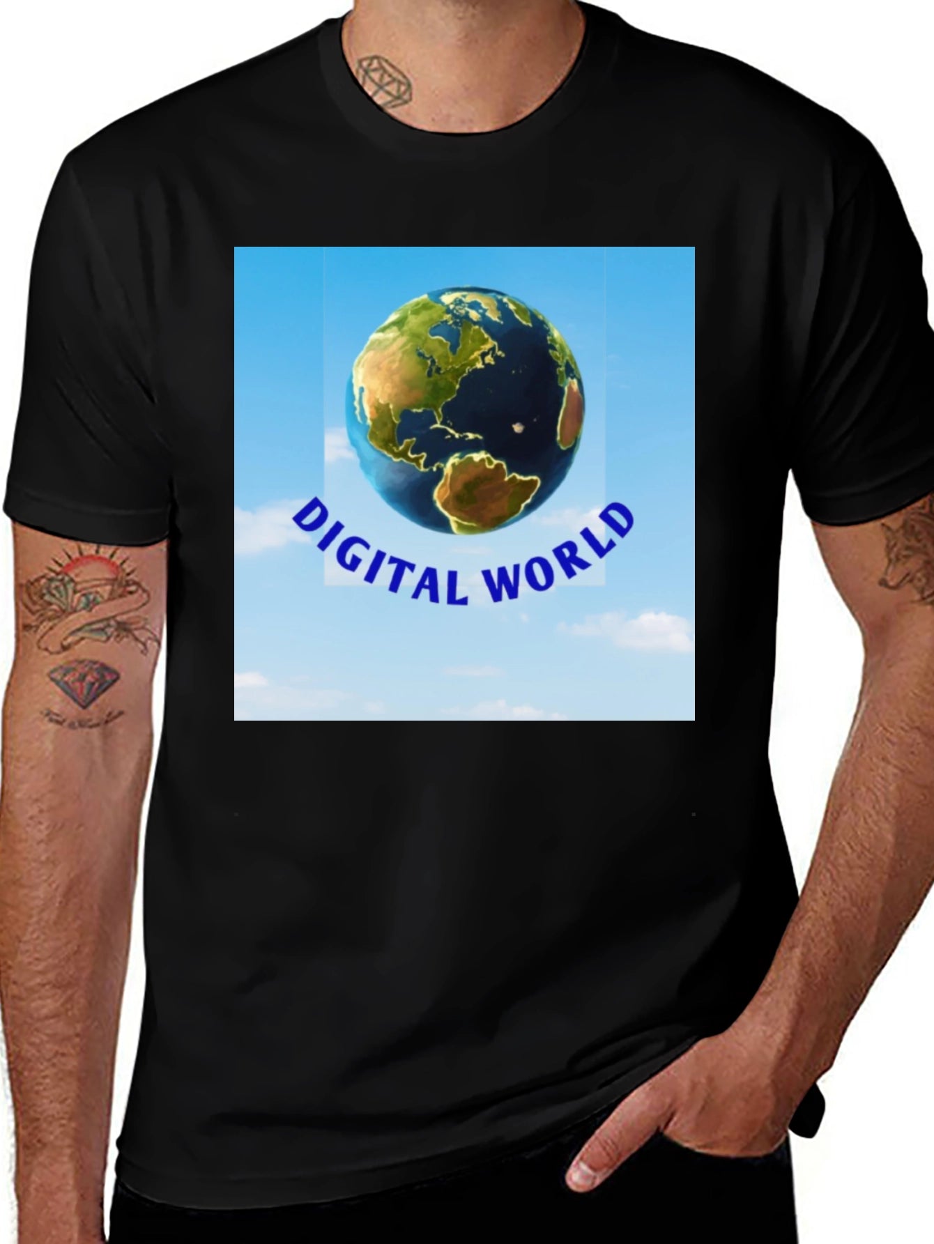 Digital World T-Shirt - Earth Graphic Tee