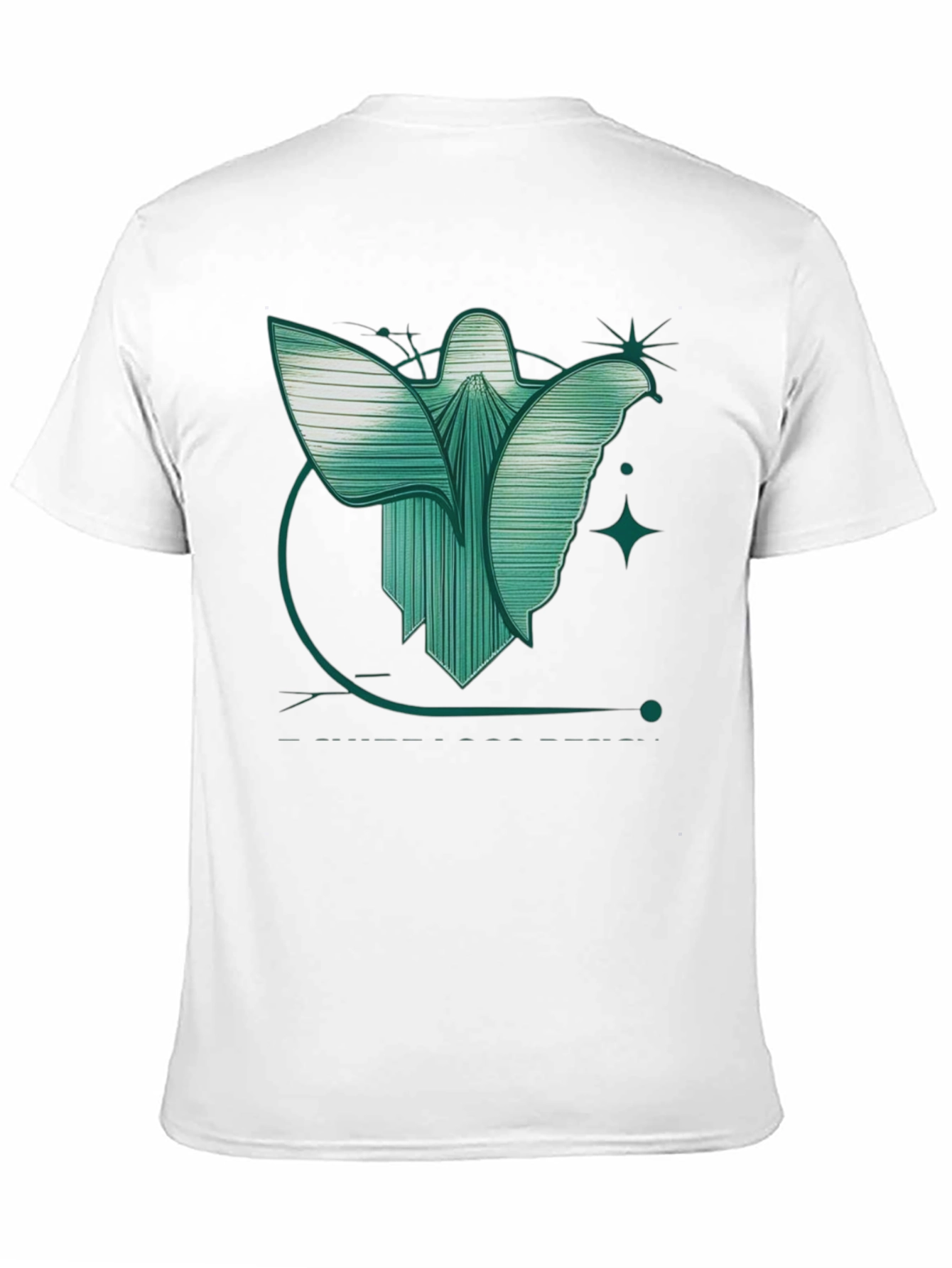 Abstract Angel Graphic Tee - Modern Design Black T-Shirt