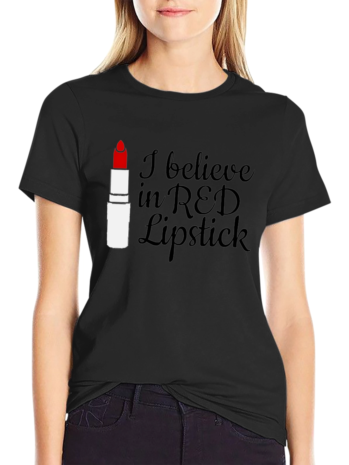 Red Lipstick Believer Tee - Stylish Graphic T-Shirt