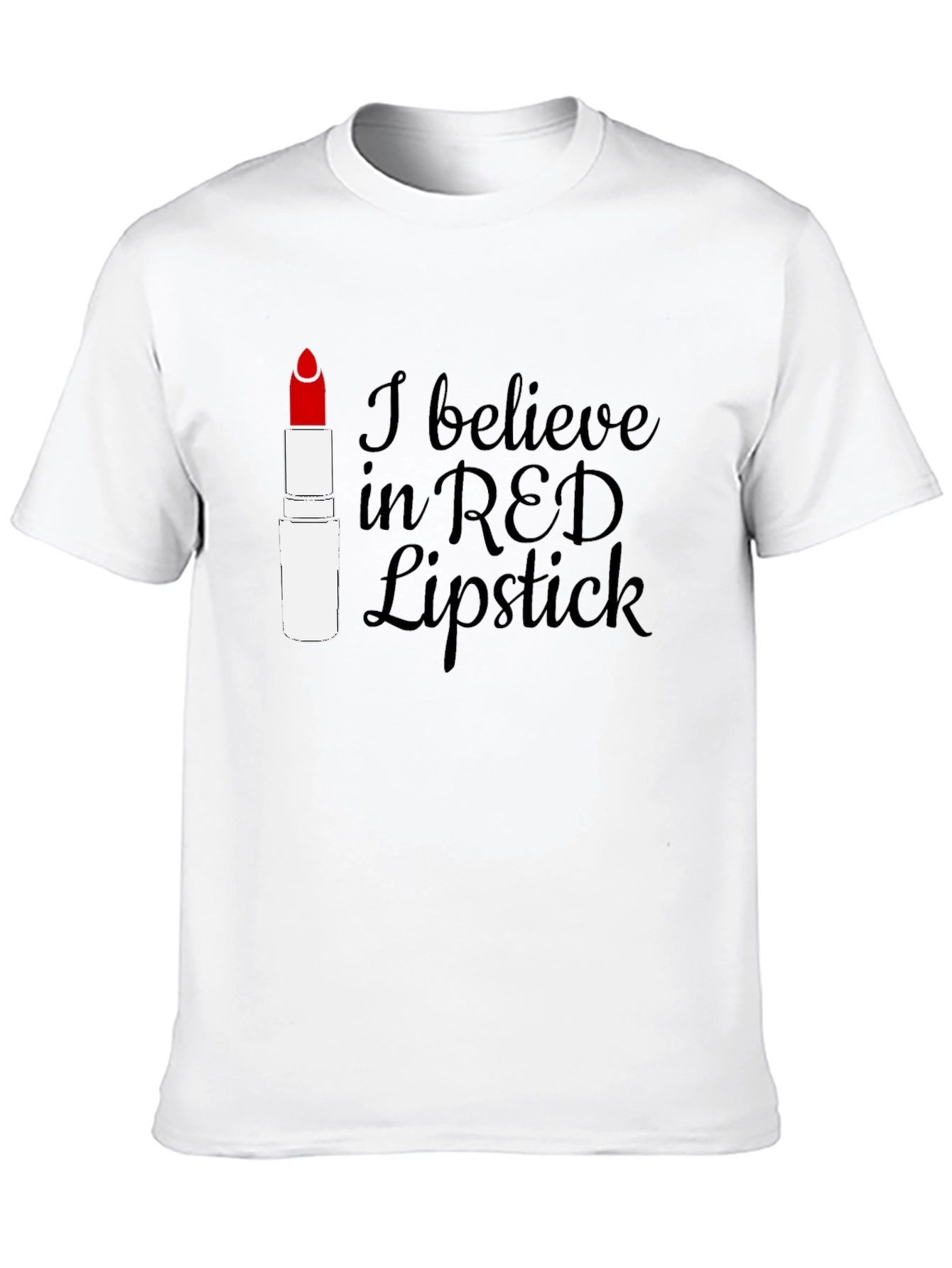 Red Lipstick Believer Tee - Stylish Graphic T-Shirt