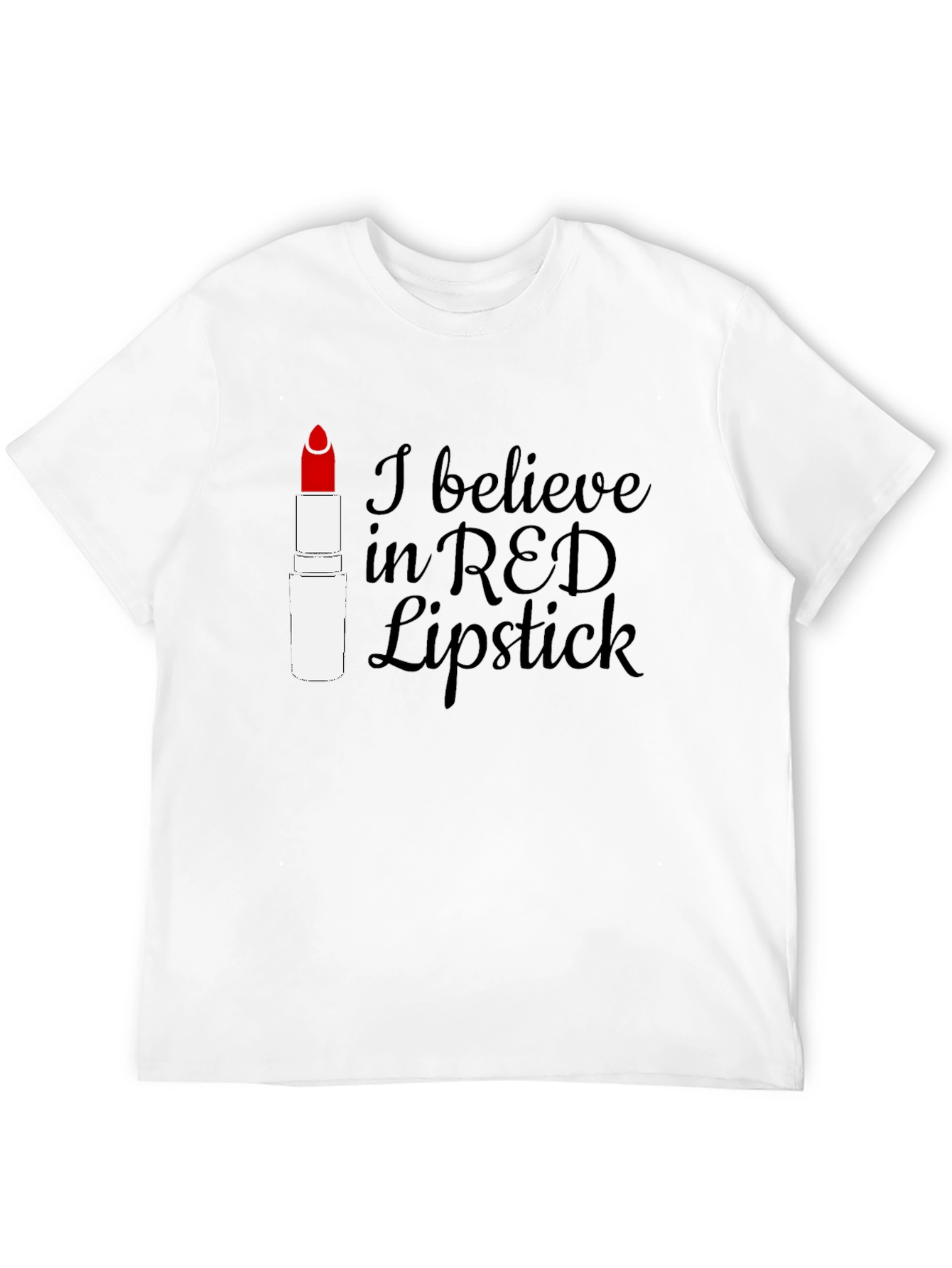 Red Lipstick Believer Tee - Stylish Graphic T-Shirt