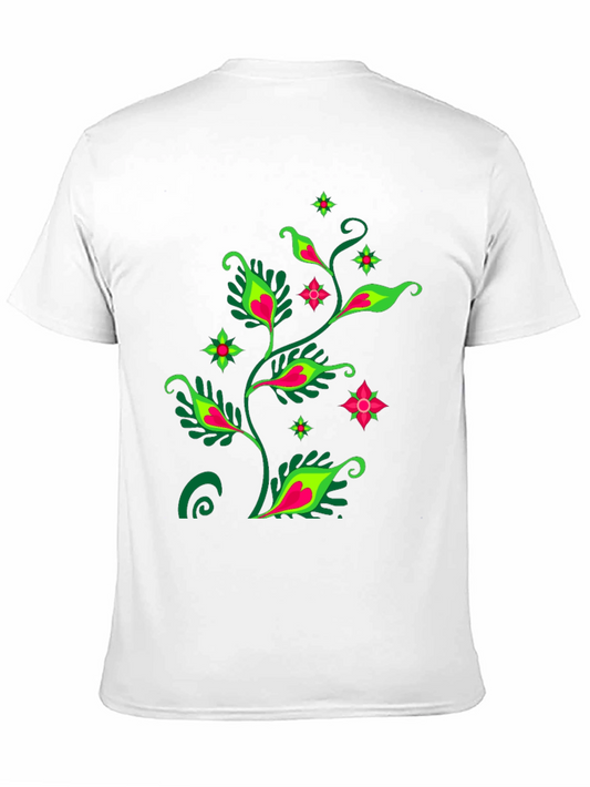 Floral Print Black T-Shirt - Stylish Casual Wear