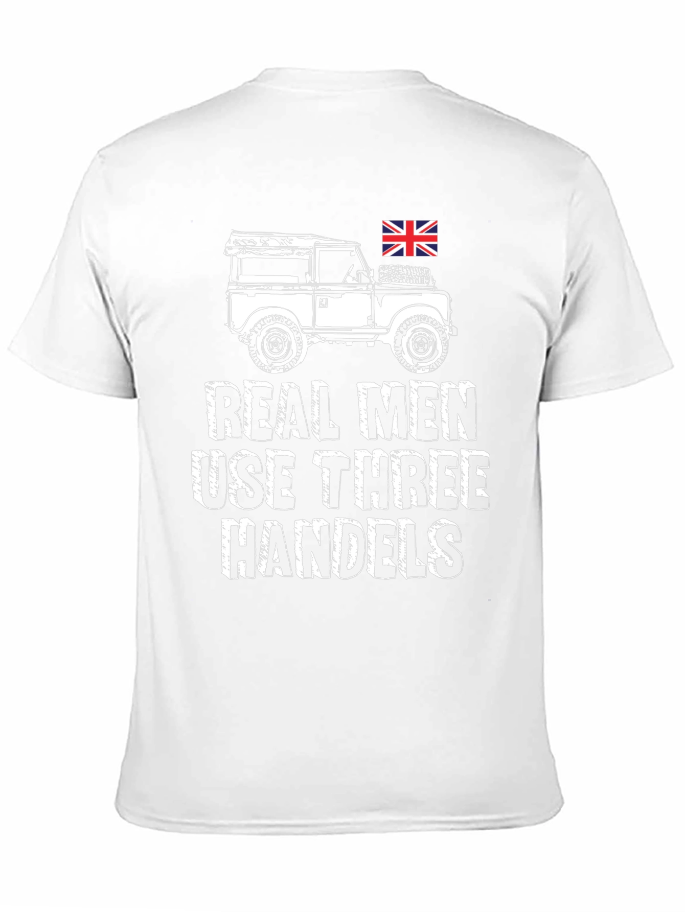 Real Men Use Three Handels Black Graphic T-Shirt