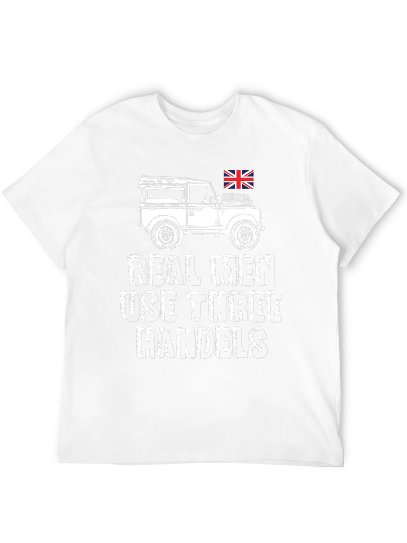 Real Men Use Three Handels Black Graphic T-Shirt