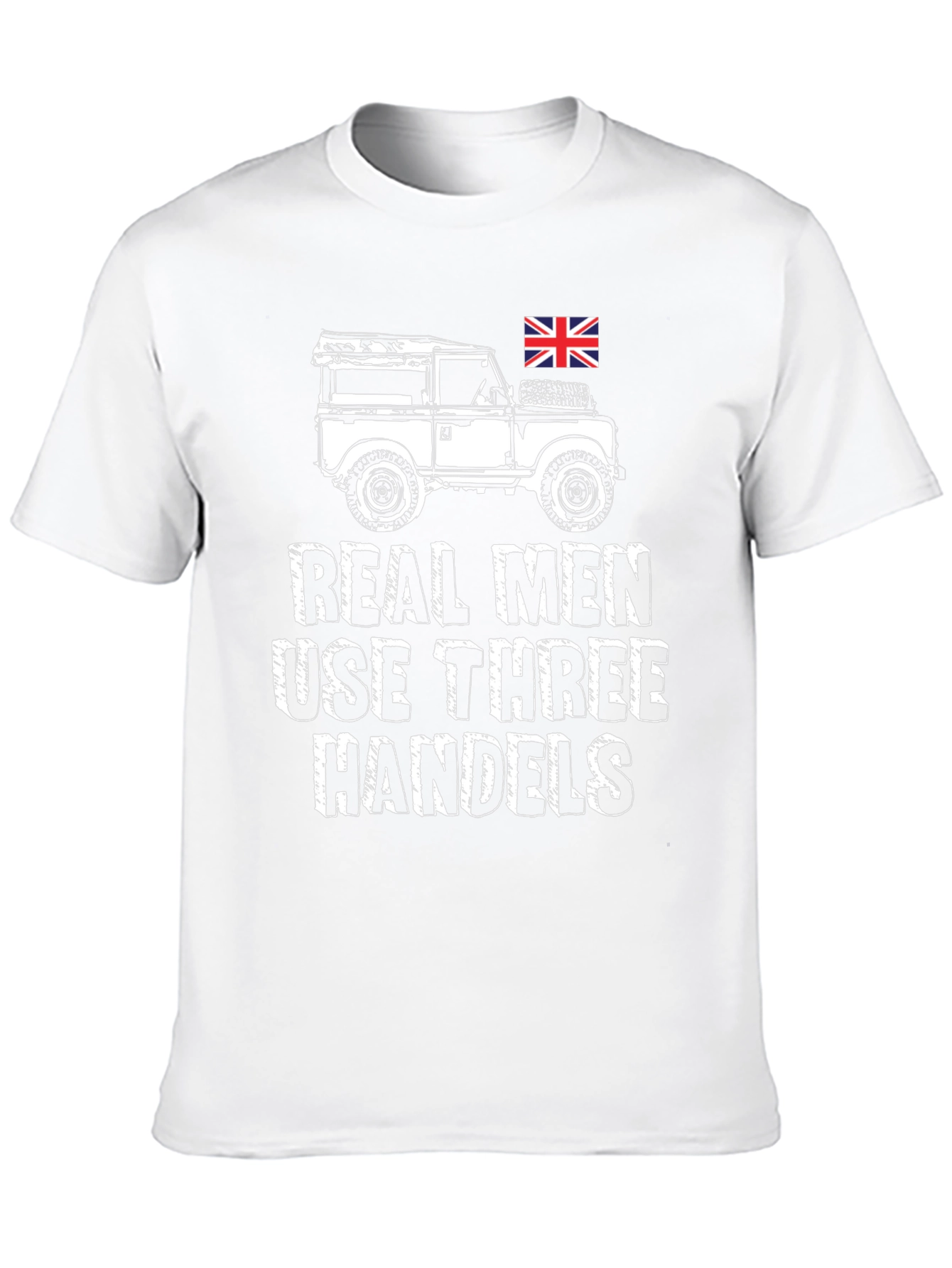 Real Men Use Three Handels Black Graphic T-Shirt