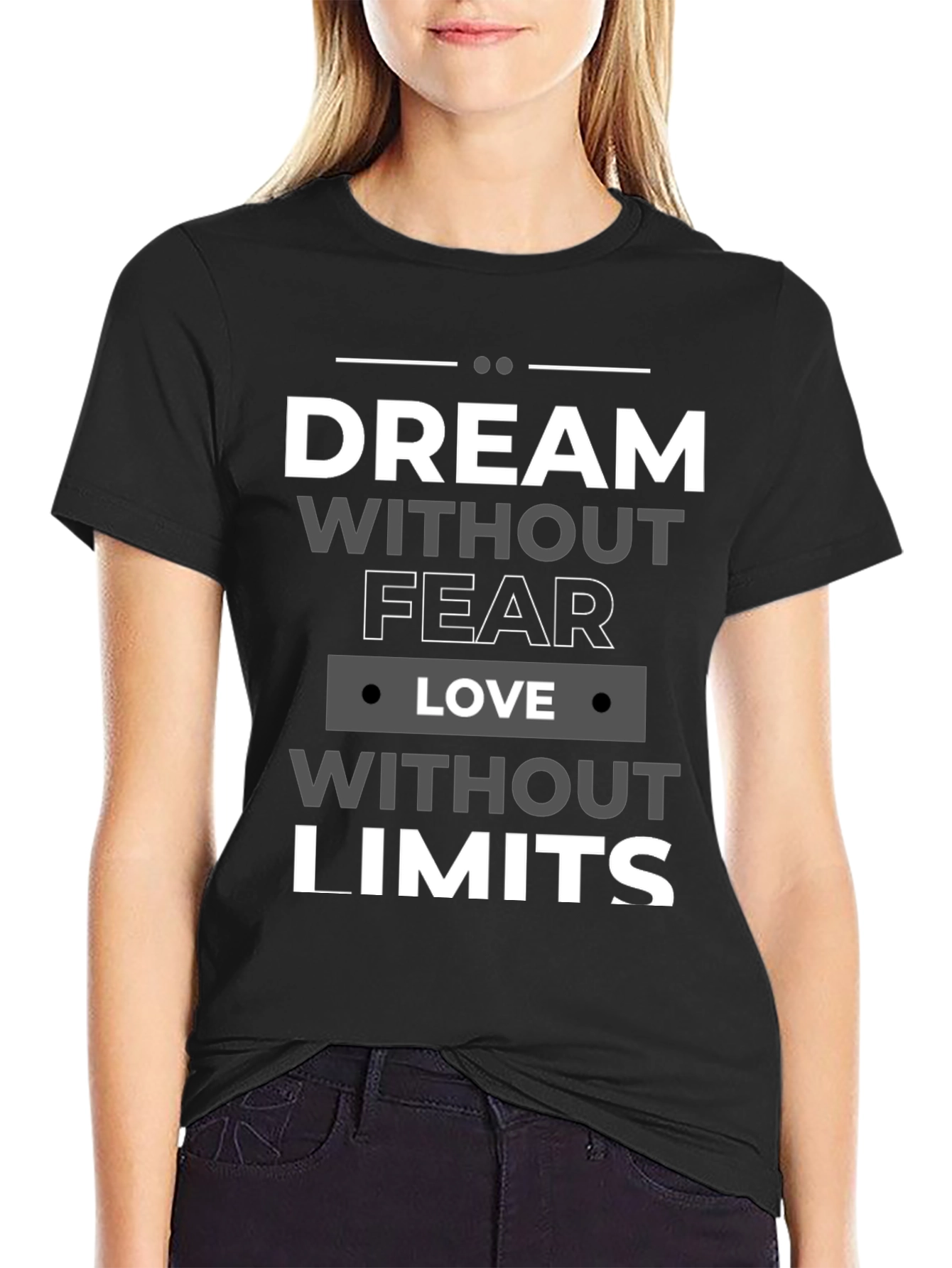 Dream Without Fear Black Graphic T-Shirt