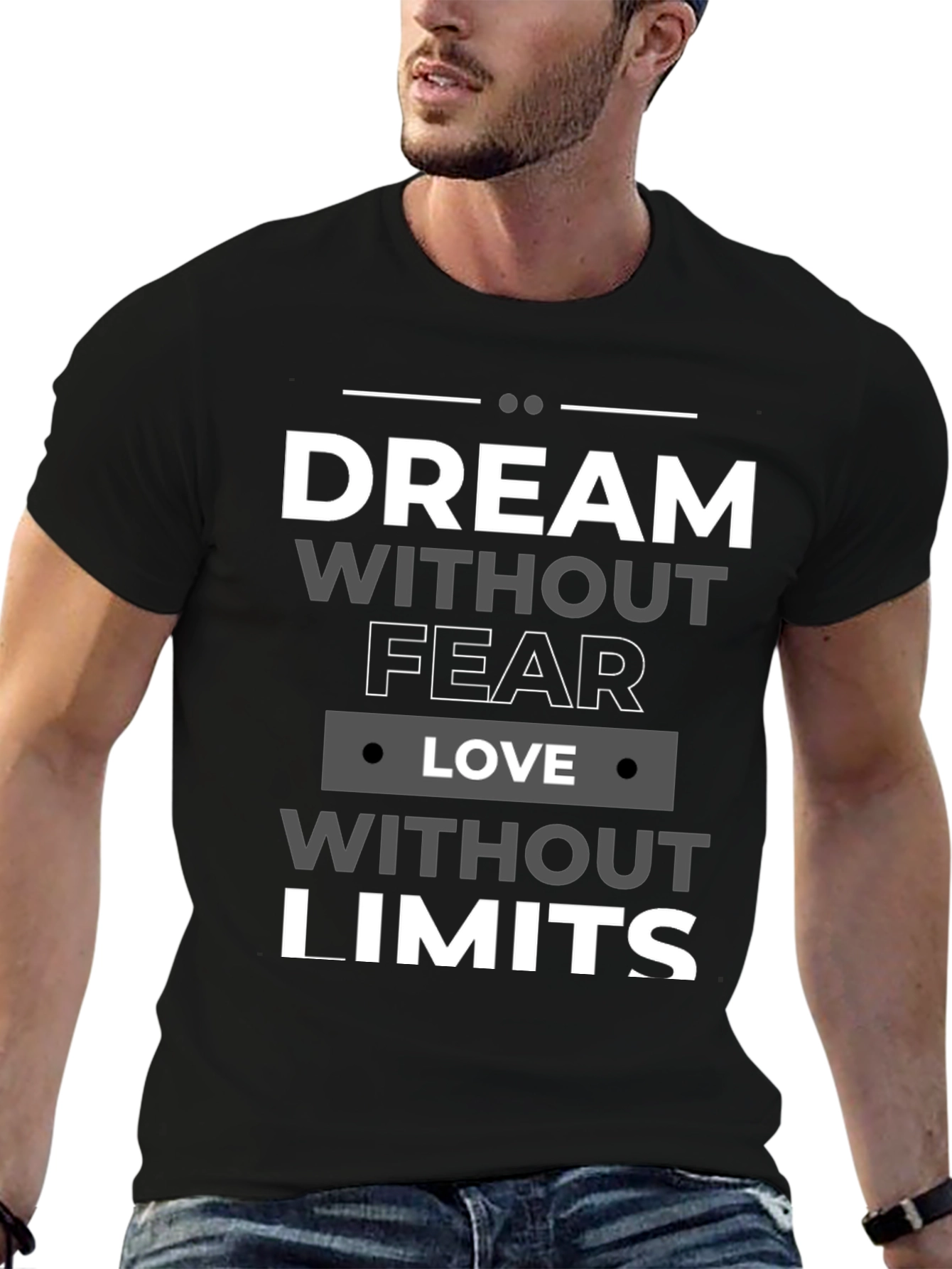 Dream Without Fear Black Graphic T-Shirt