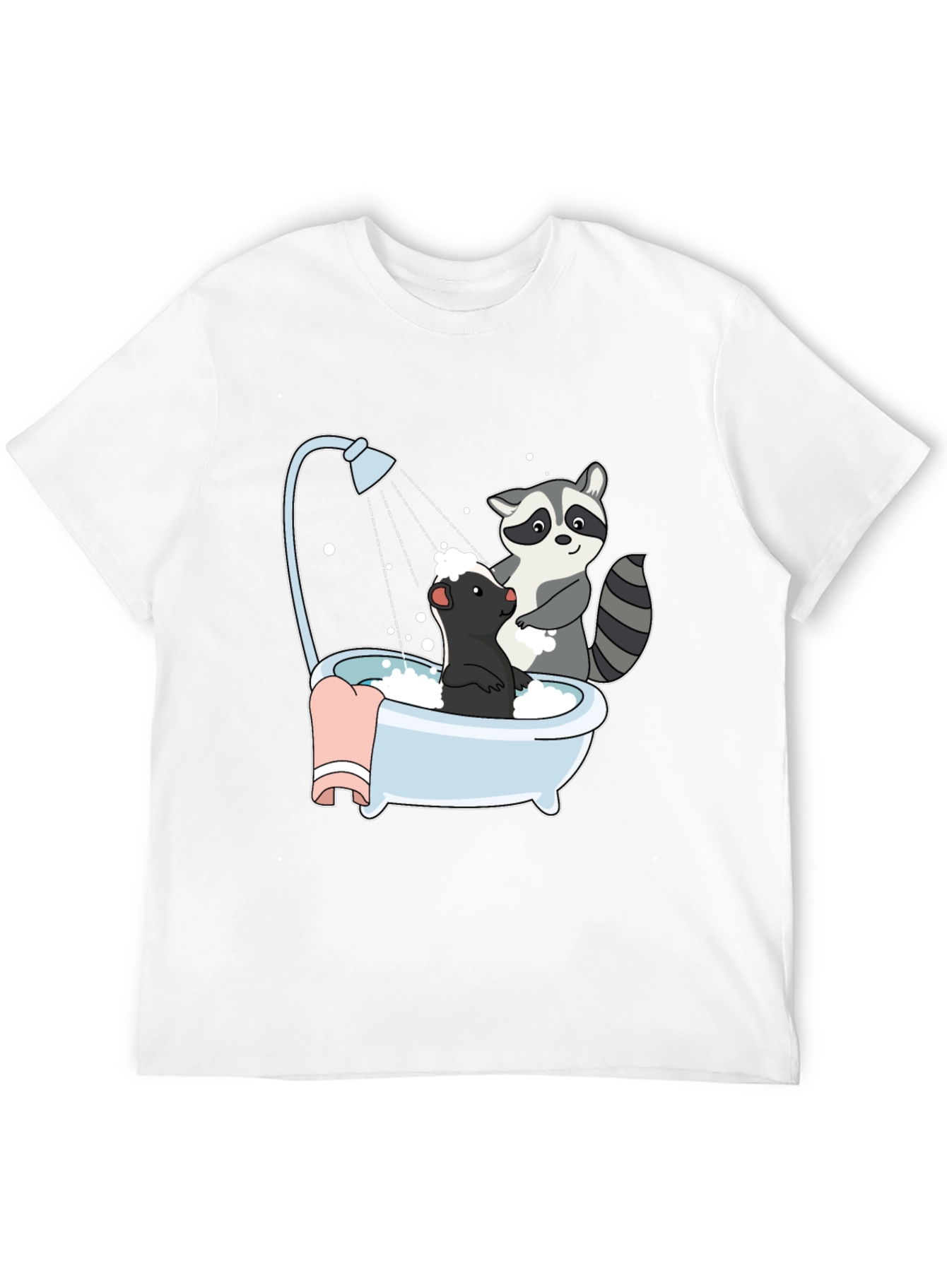 Raccoon and Skunk Bathtub Graphic Tee