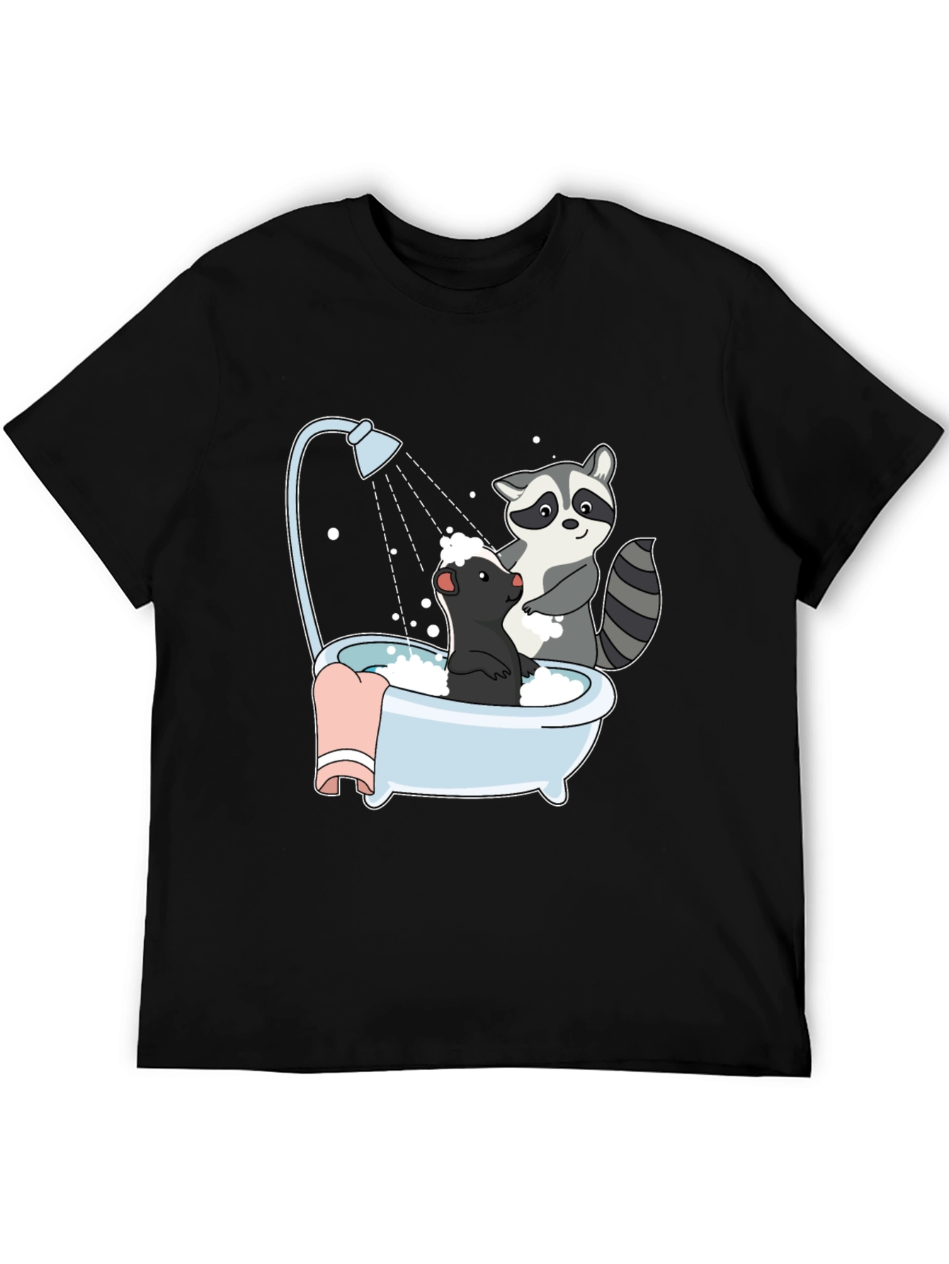 Raccoon and Skunk Bathtub Graphic Tee