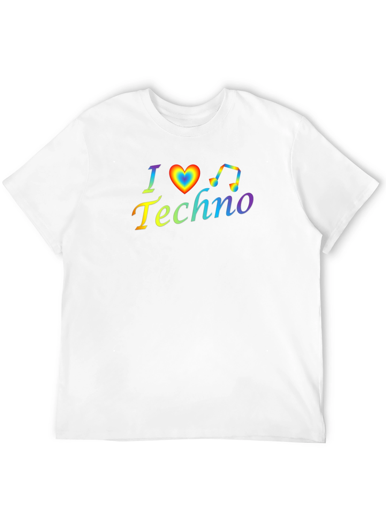 I Heart Techno Rainbow Graphic T-Shirt