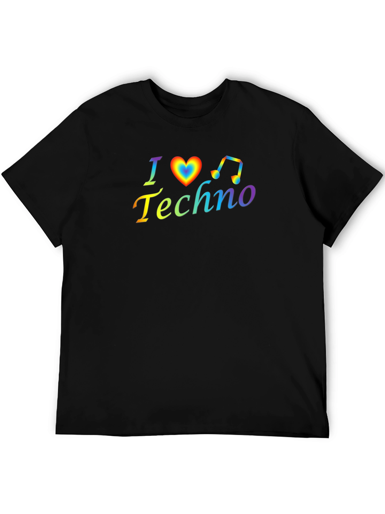 I Heart Techno Rainbow Graphic T-Shirt