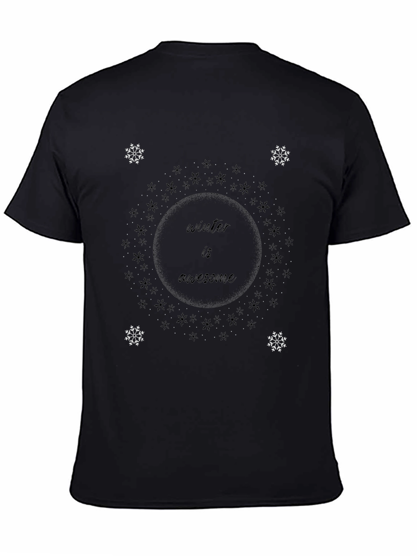 Winter Is Awesome Graphic Tee - Black