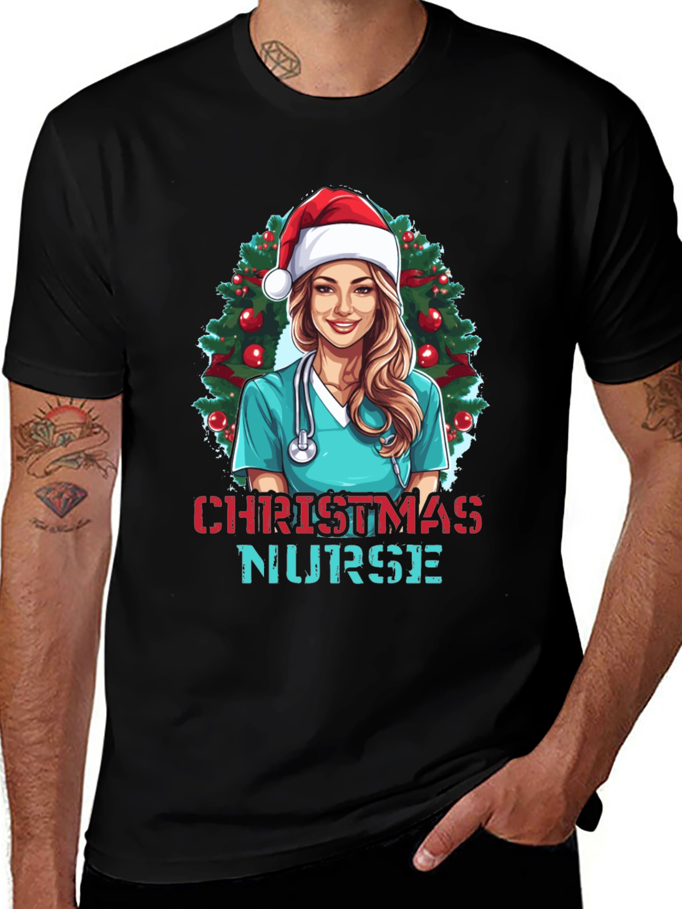 Christmas Nurse T-Shirt Holiday Graphic Tee