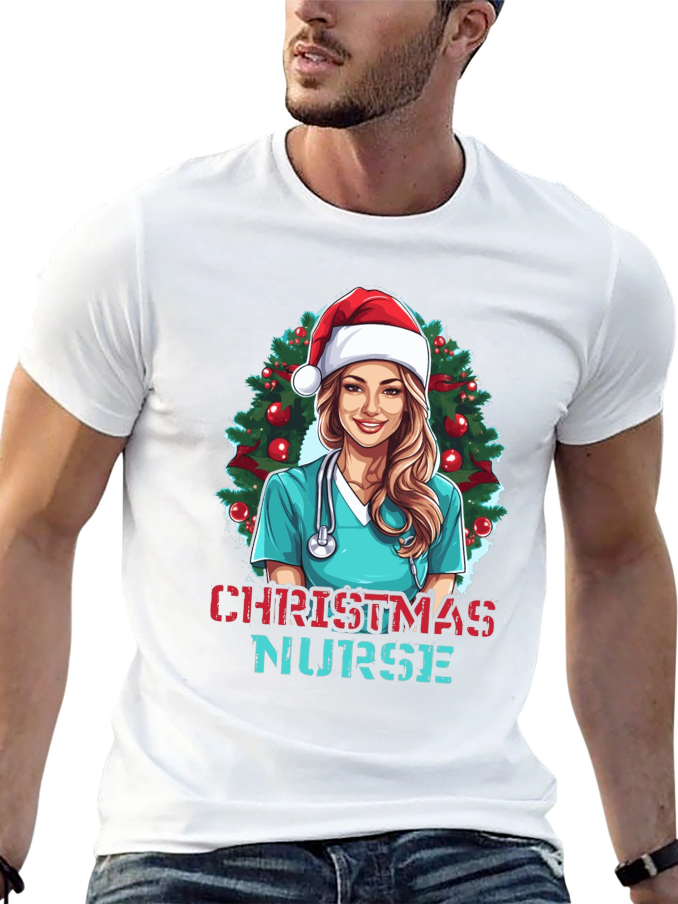 Christmas Nurse T-Shirt Holiday Graphic Tee