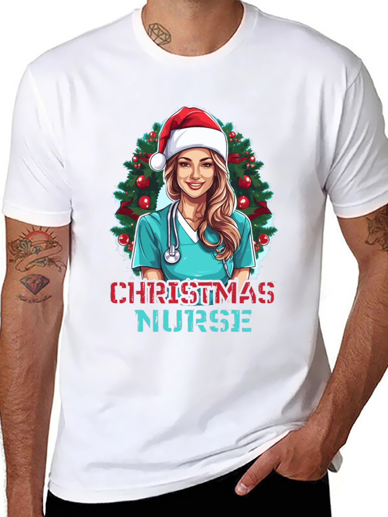Christmas Nurse T-Shirt Holiday Graphic Tee