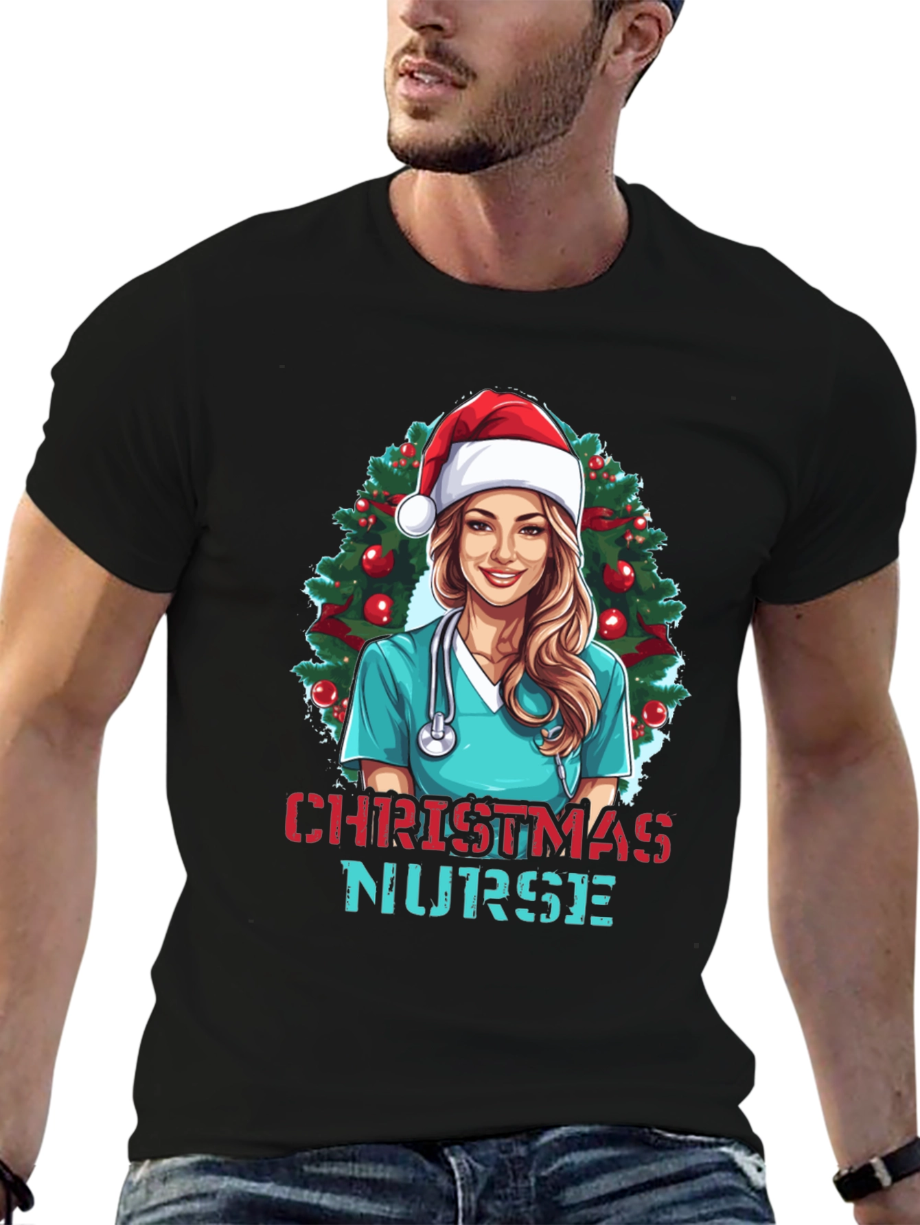 Christmas Nurse T-Shirt Holiday Graphic Tee