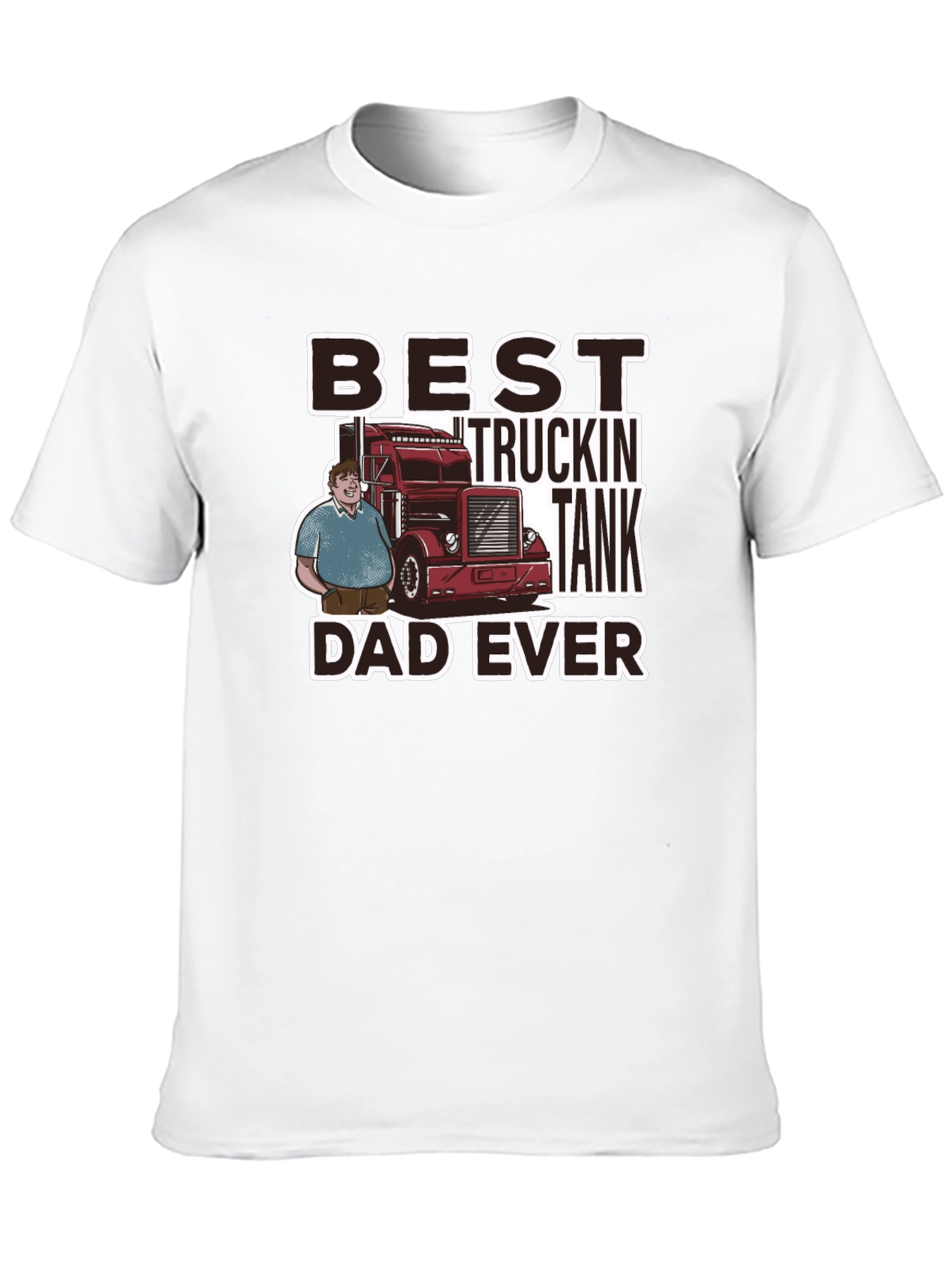 Best Truckin Tank Dad Ever Black T-Shirt