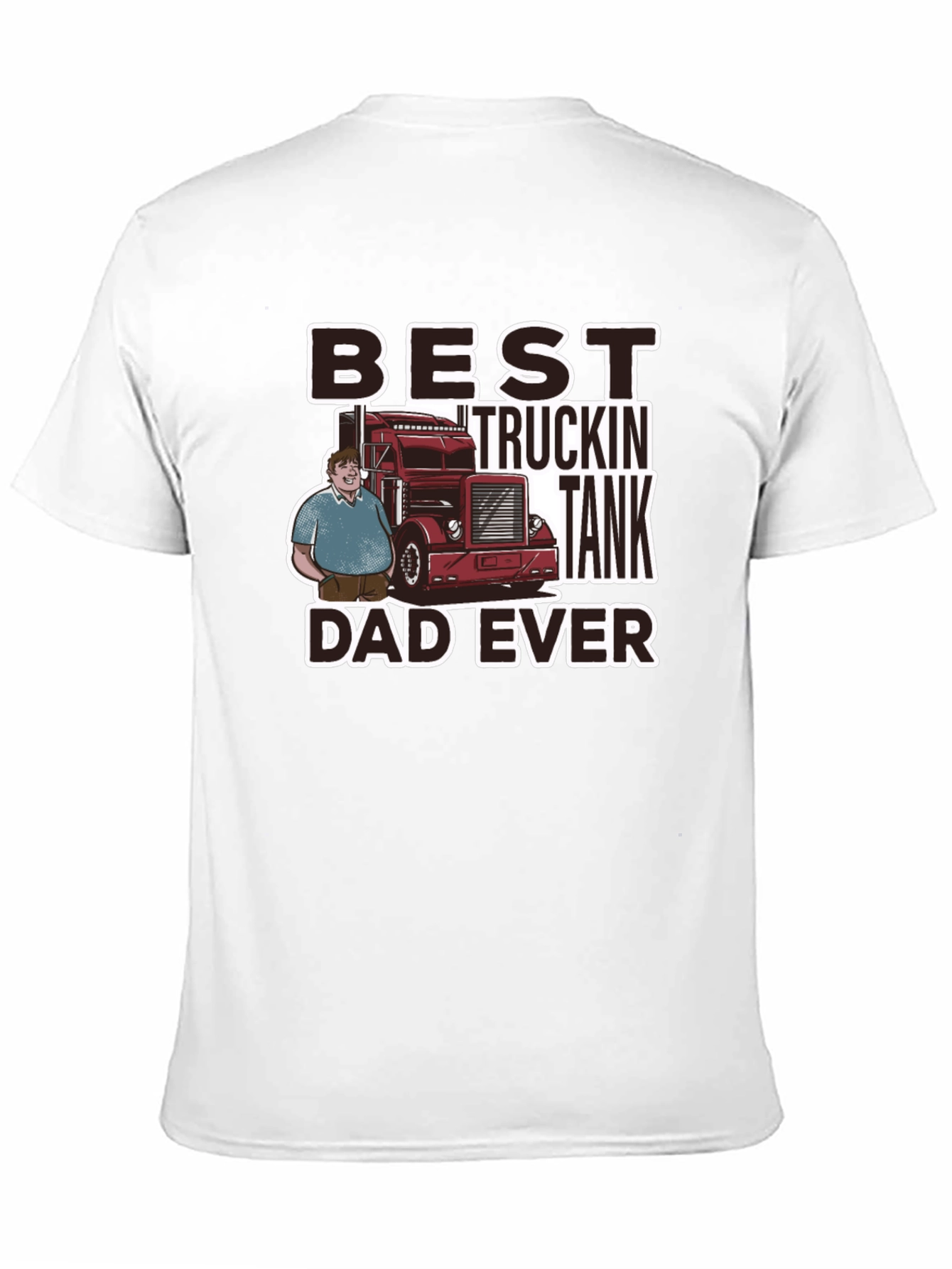 Best Truckin Tank Dad Ever Black T-Shirt