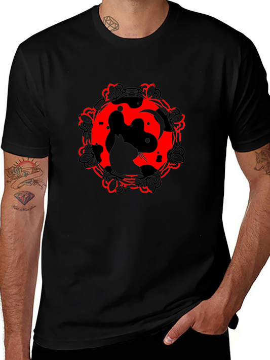 Black Cat Yin Yang Graphic Tee