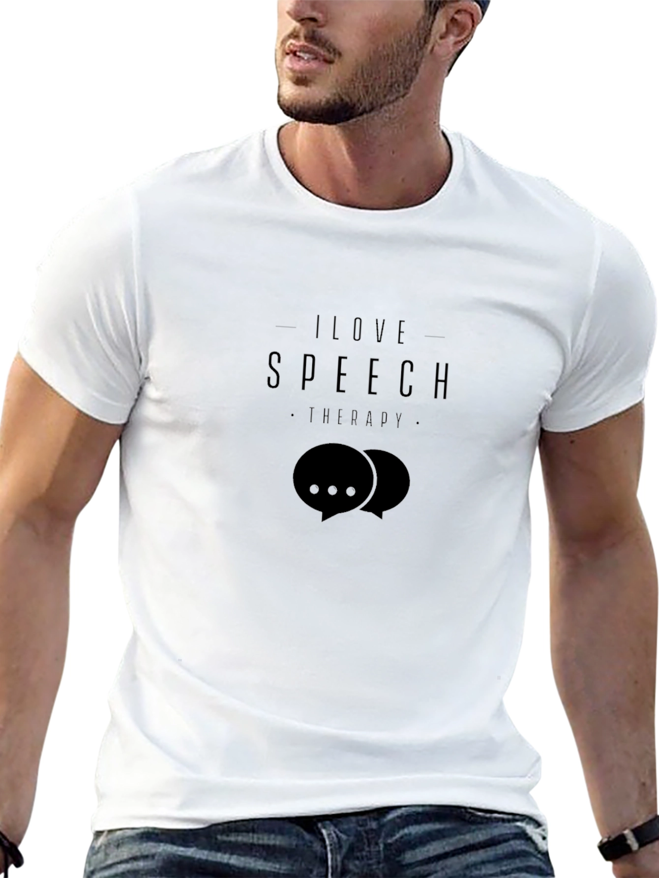 I Love Speech Therapy Black T-Shirt