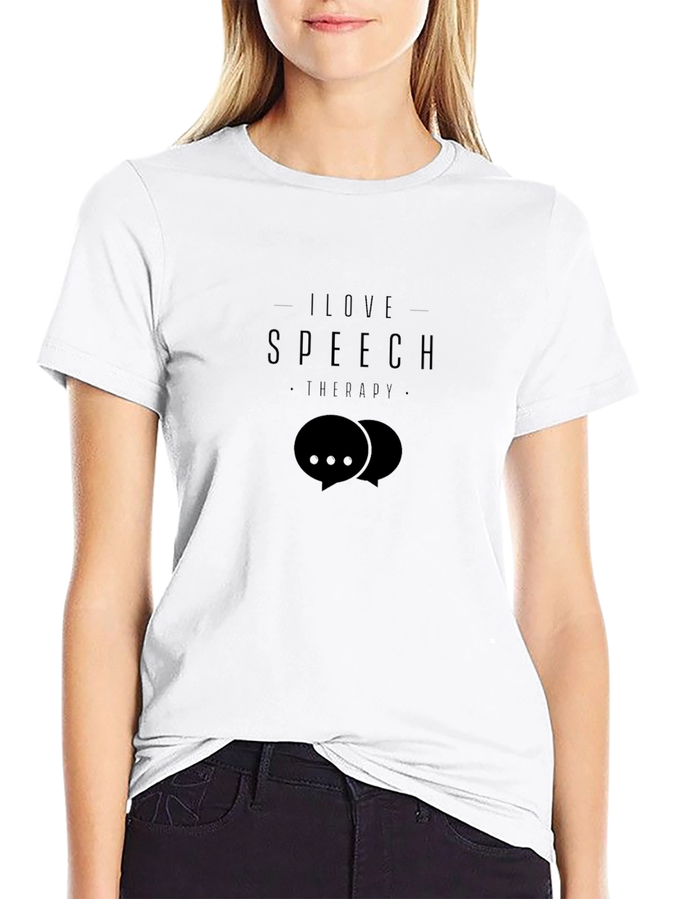 I Love Speech Therapy Black T-Shirt