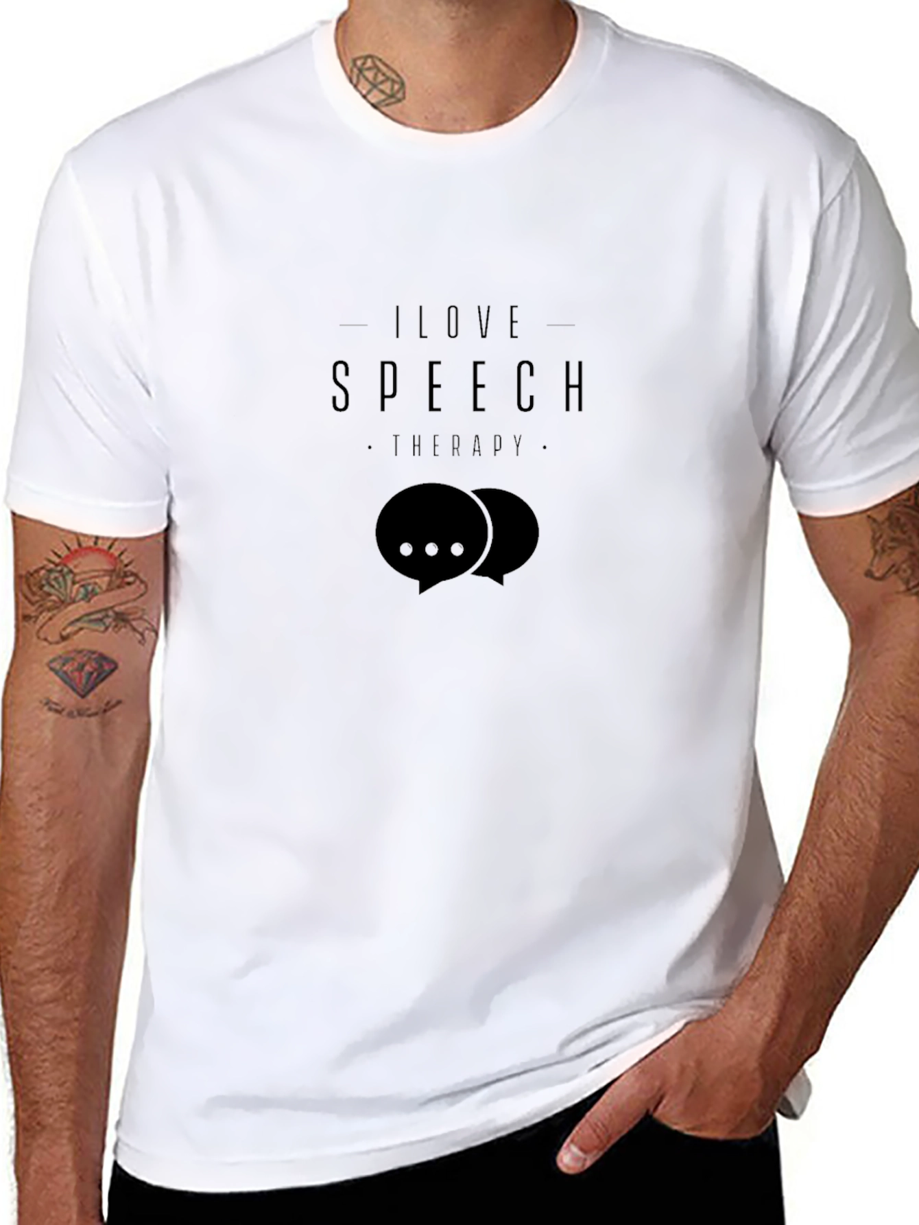 I Love Speech Therapy Black T-Shirt