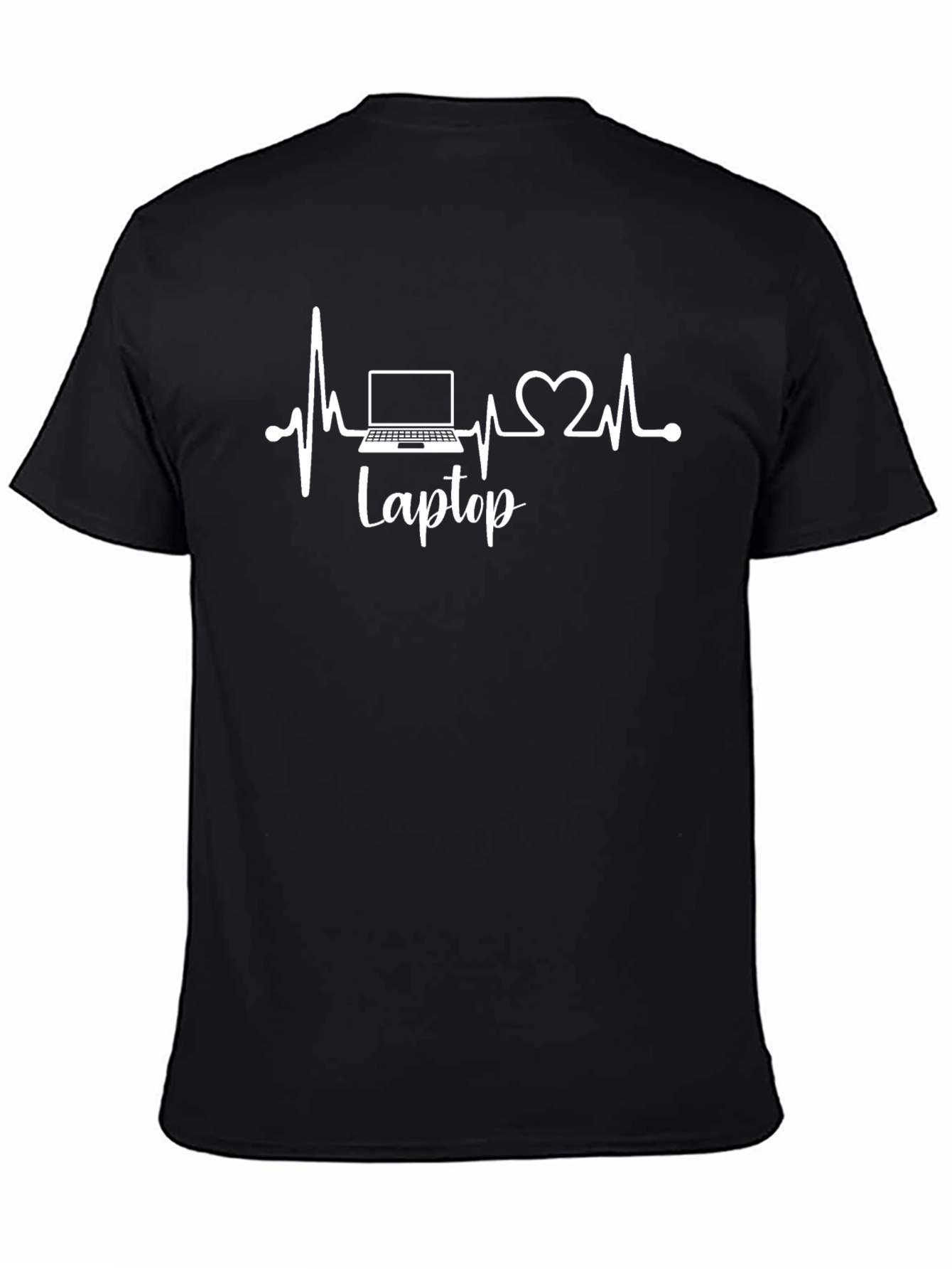 Laptop Heartbeat Graphic T-Shirt - Tech Lover Tee