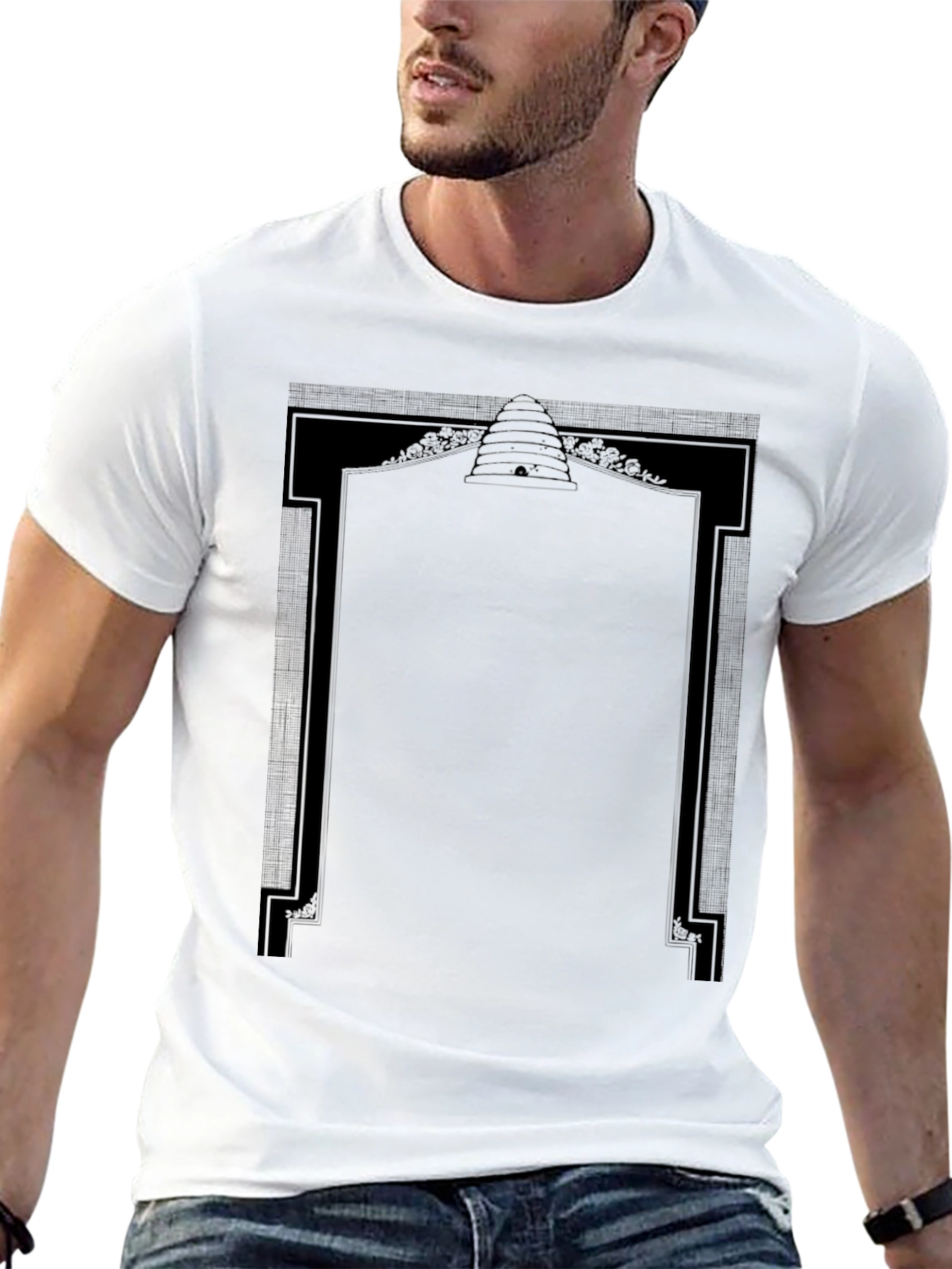 Black Graphic Tee - Beehive Design